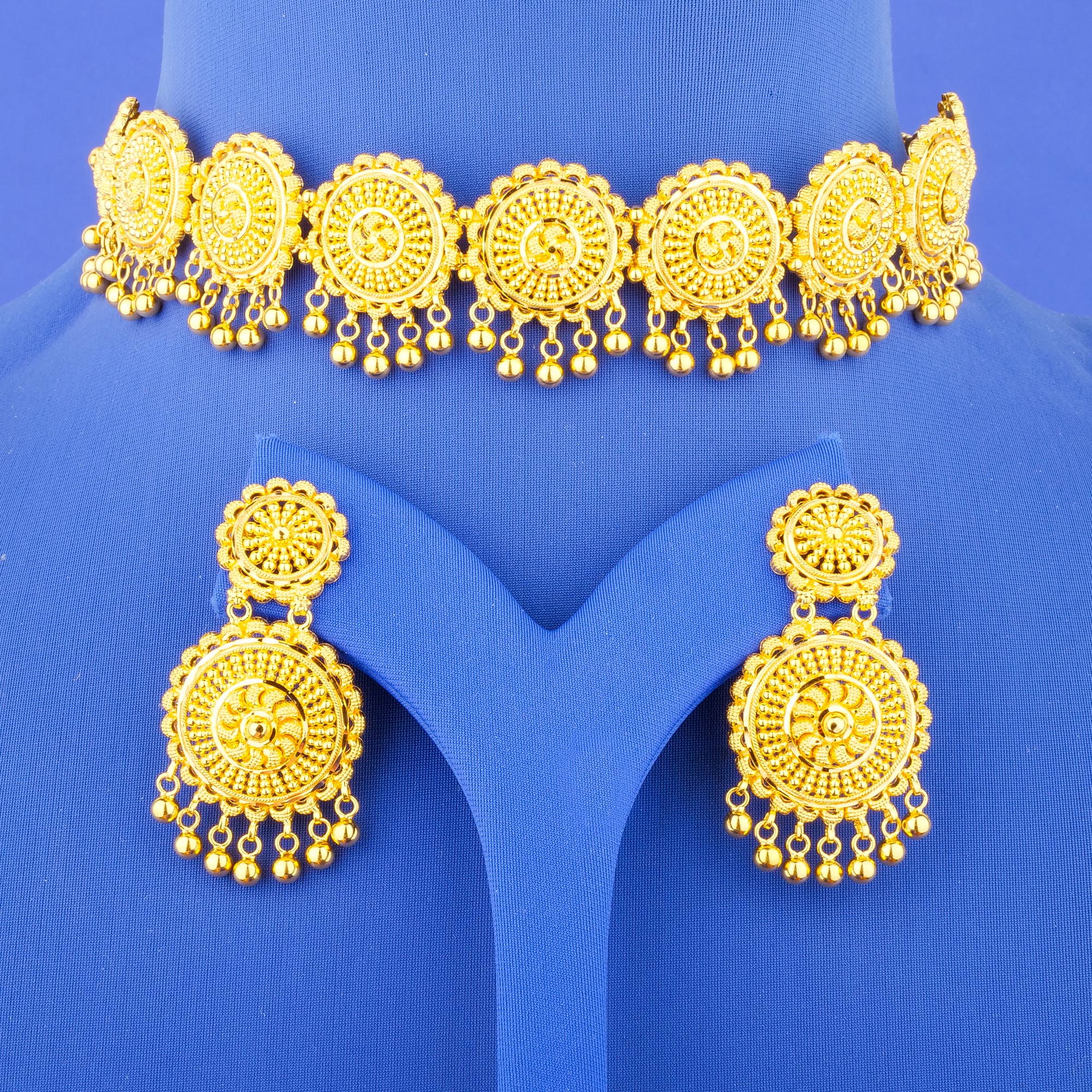 22K Gold Choker/N Earring Set