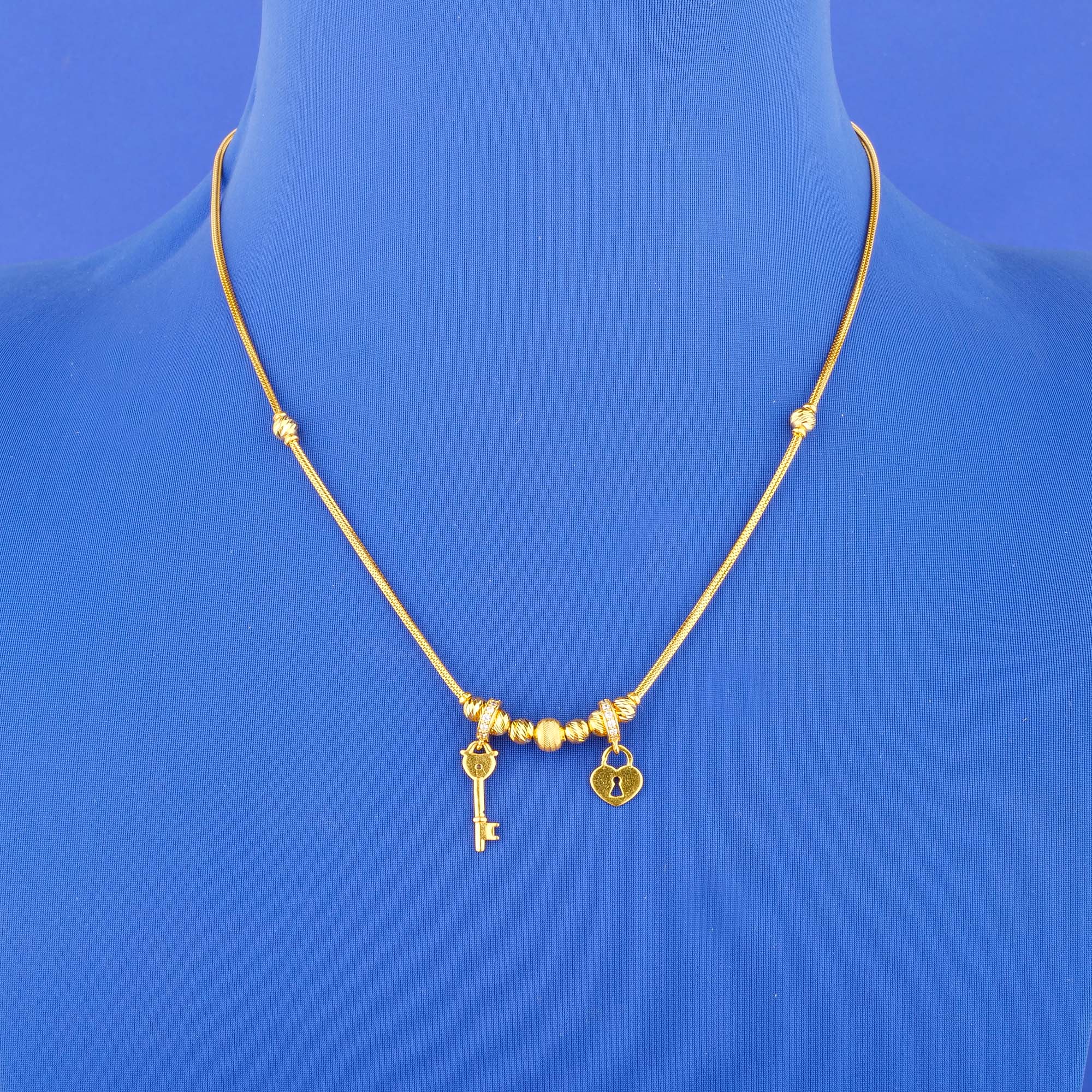 22K Gold Cubic Zirconia Chain/Necklace