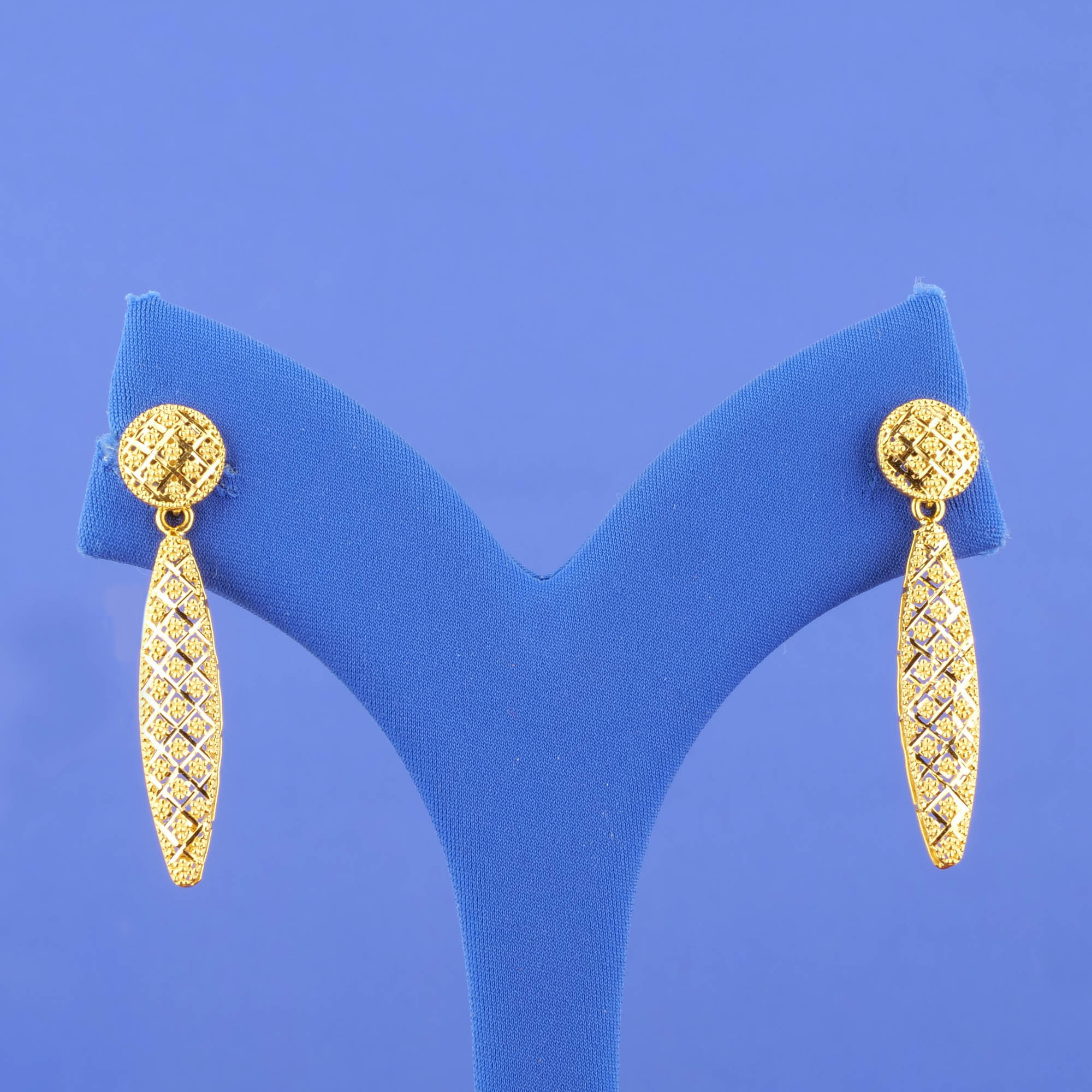 22K 'Fancy' Gold Necklace Earrings