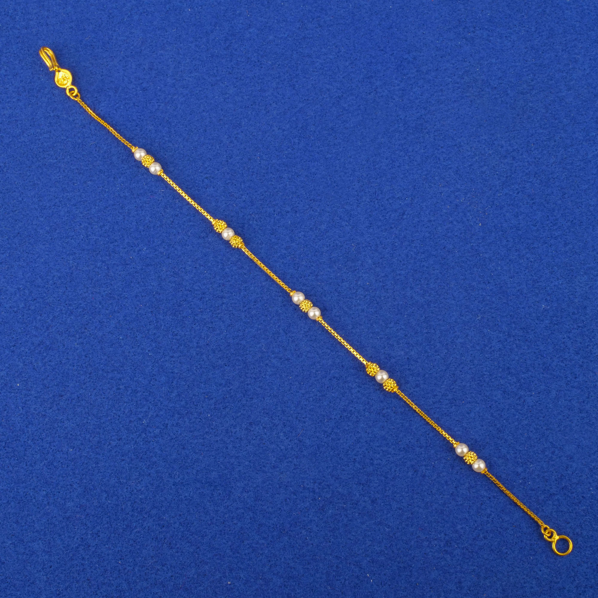 Twenty-Two Karat Gold Pearl Bracelet