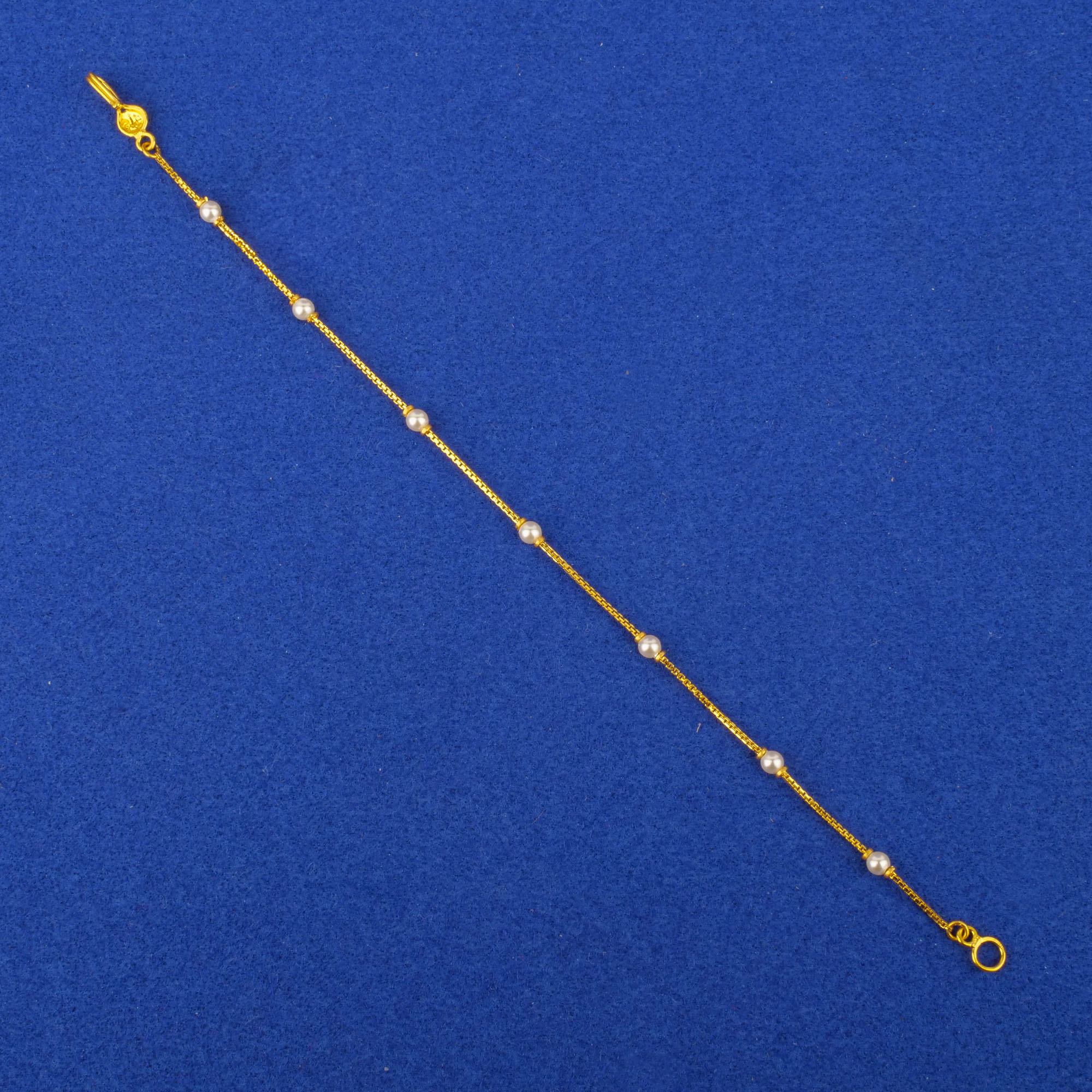 Twenty-Two Karat Gold Pearl Bracelet