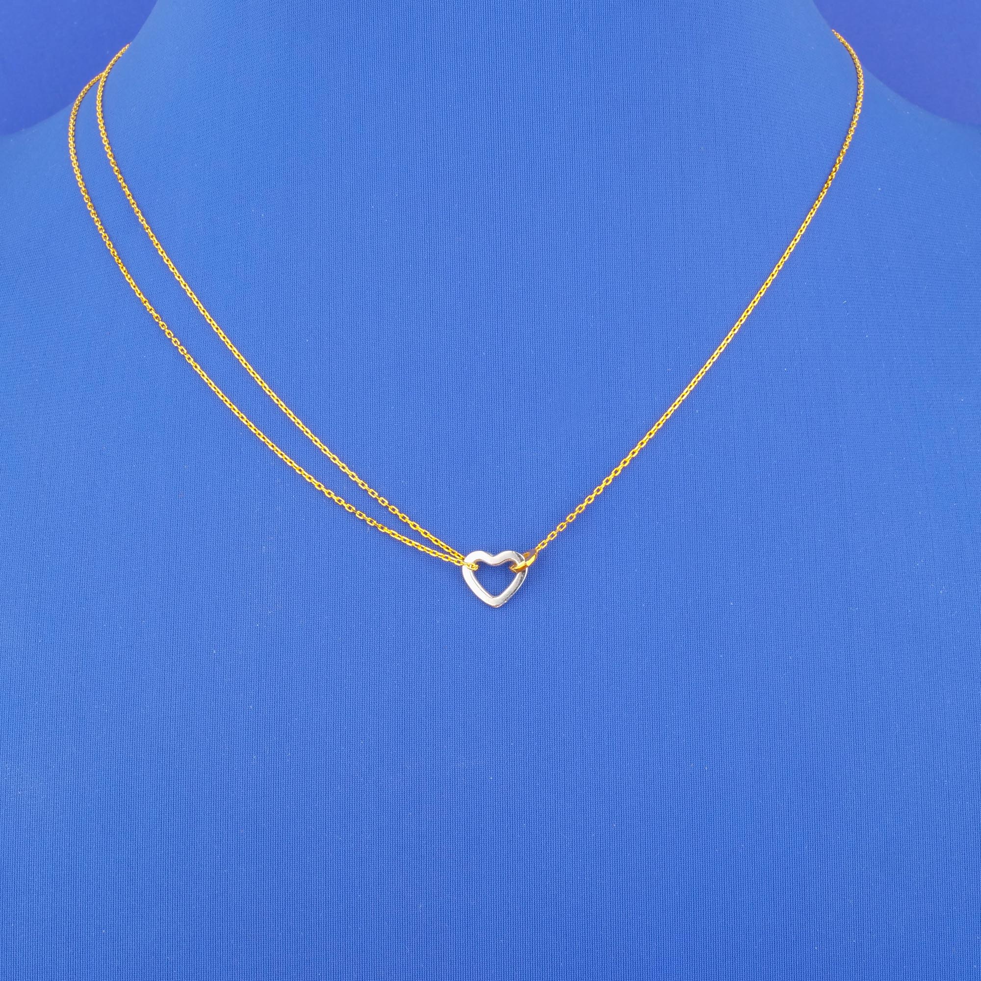 22K Two-Tone Gold 'Heart' Necklace
