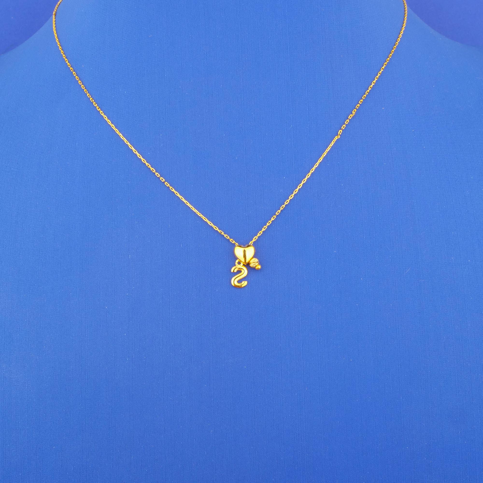 22K 'Fancy' Gold Initial 'S' Necklace
