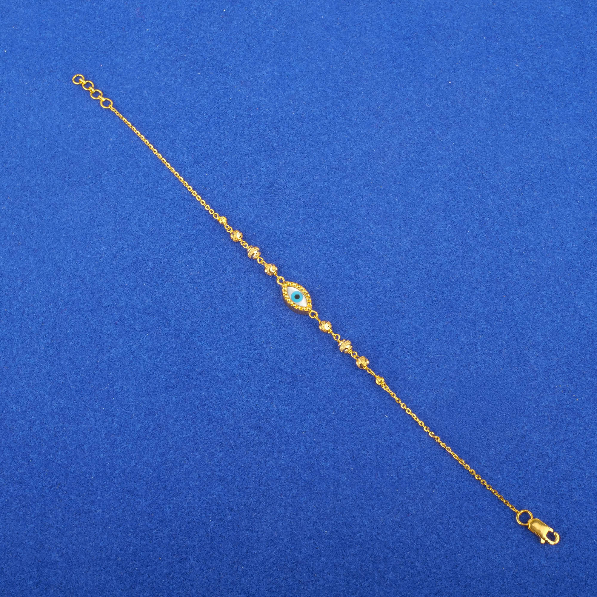 22K Gold MOP 'Evil Eye' Bracelet