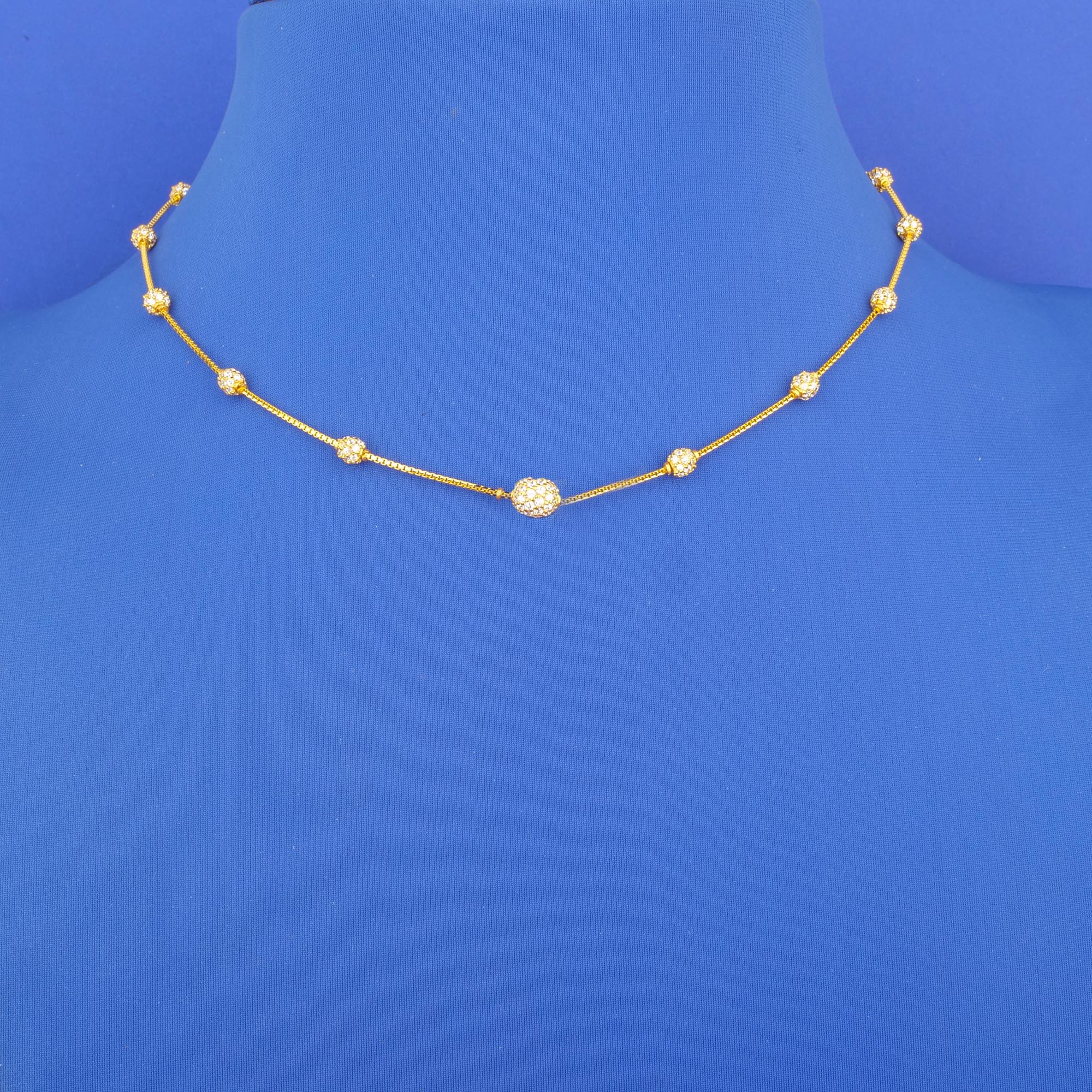 22K Gold Cubic Zirconia Chain*