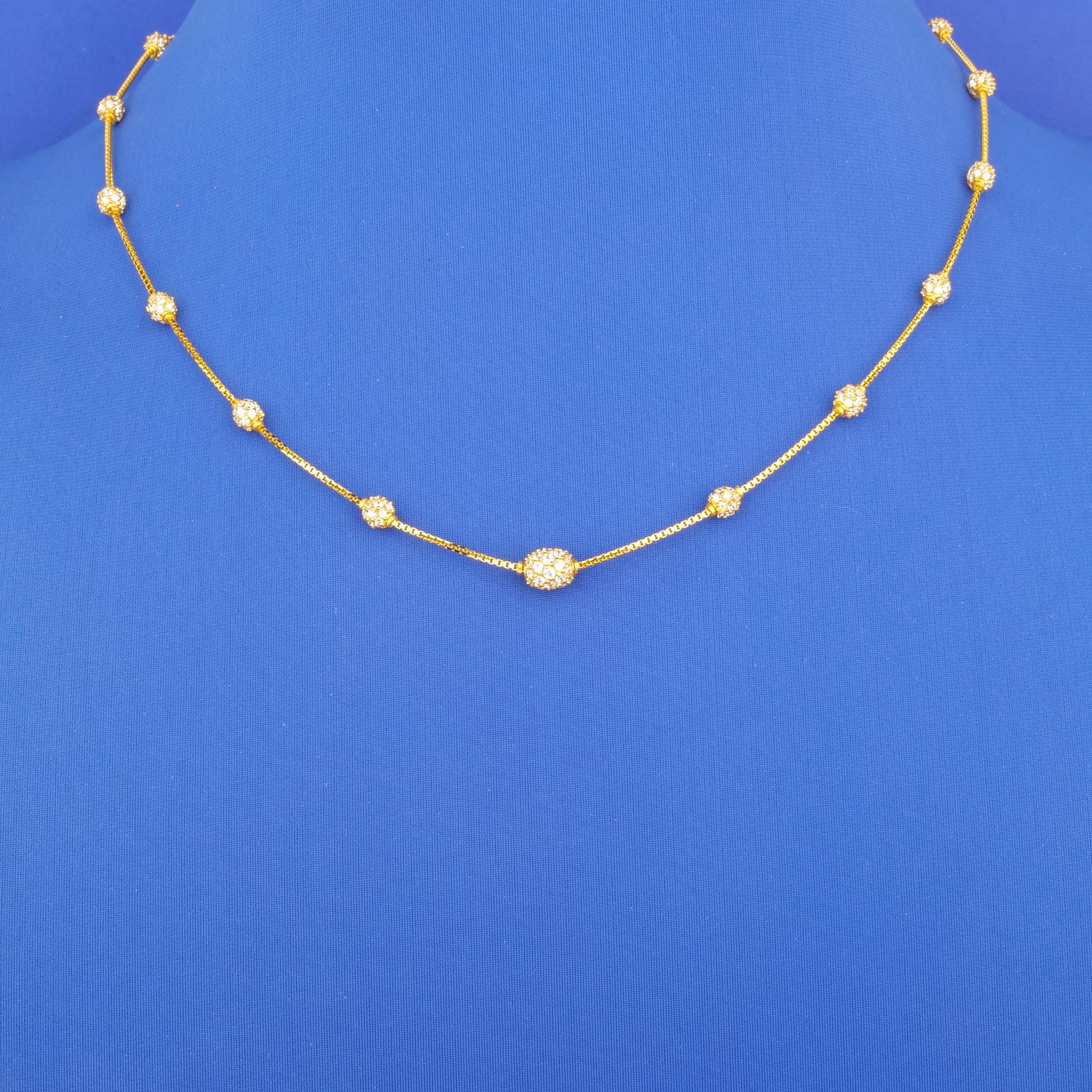 22K Gold Cubic Zirconia Chain*