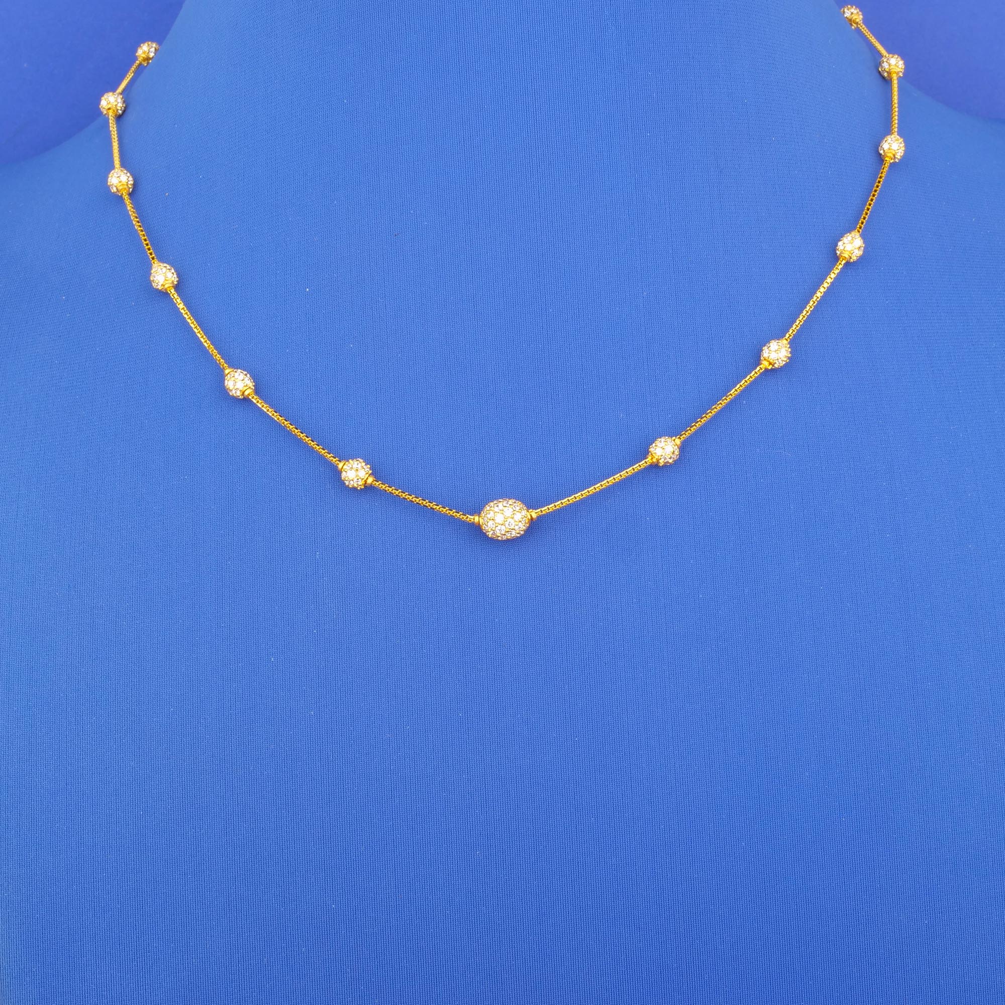 22K Gold Cubic Zirconia Chain*