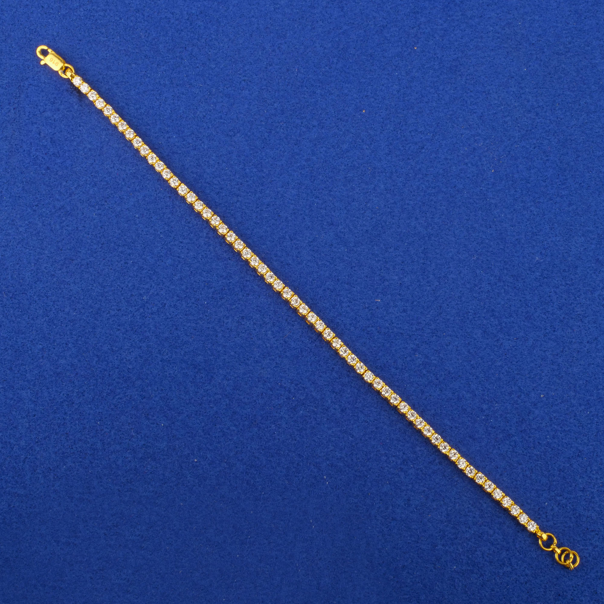 Twenty-Two Karat 'Fancy' Gold Cubic Zirconia Bracelet