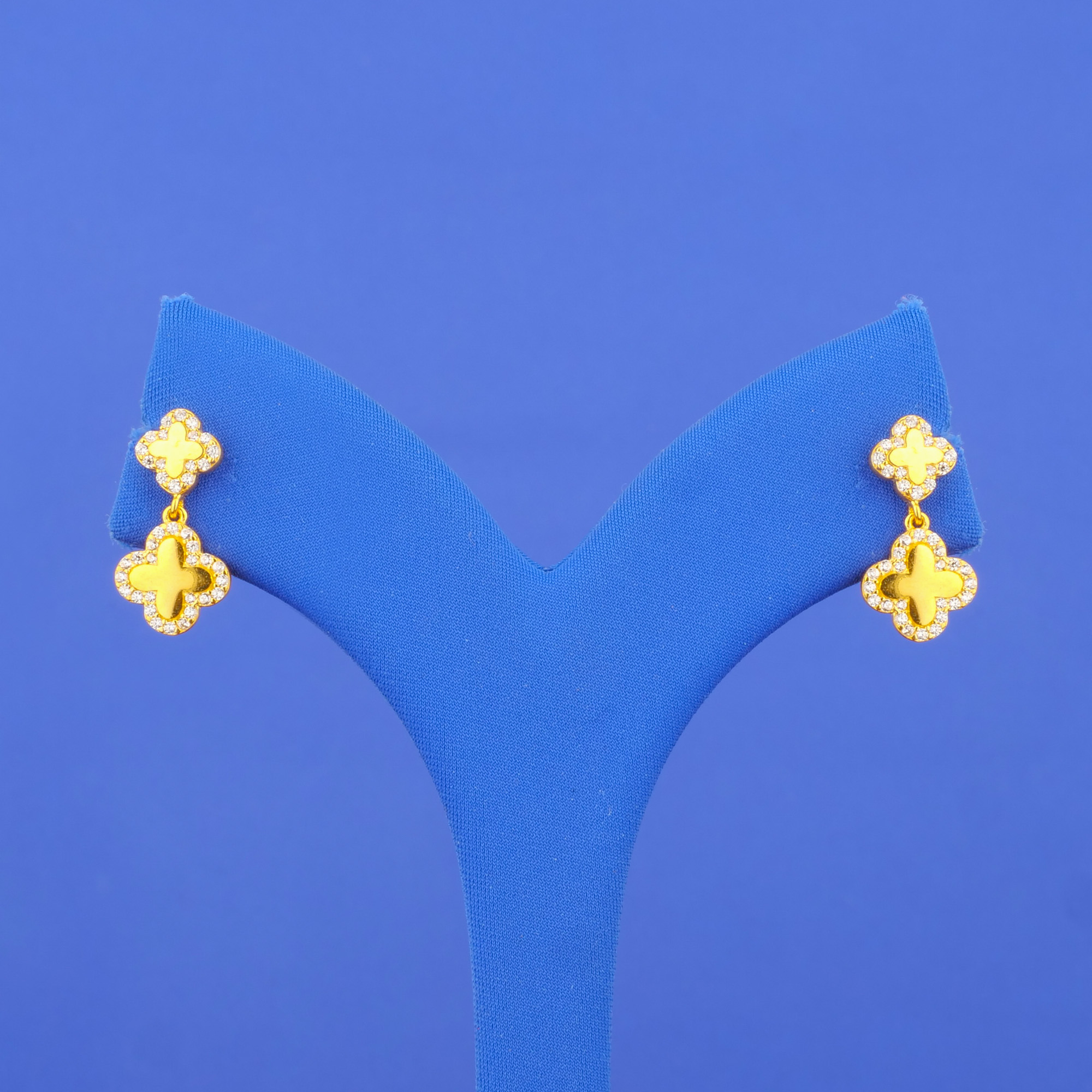22K 'Fancy' Gold Cubic Zirconia 'Drop' Earrings