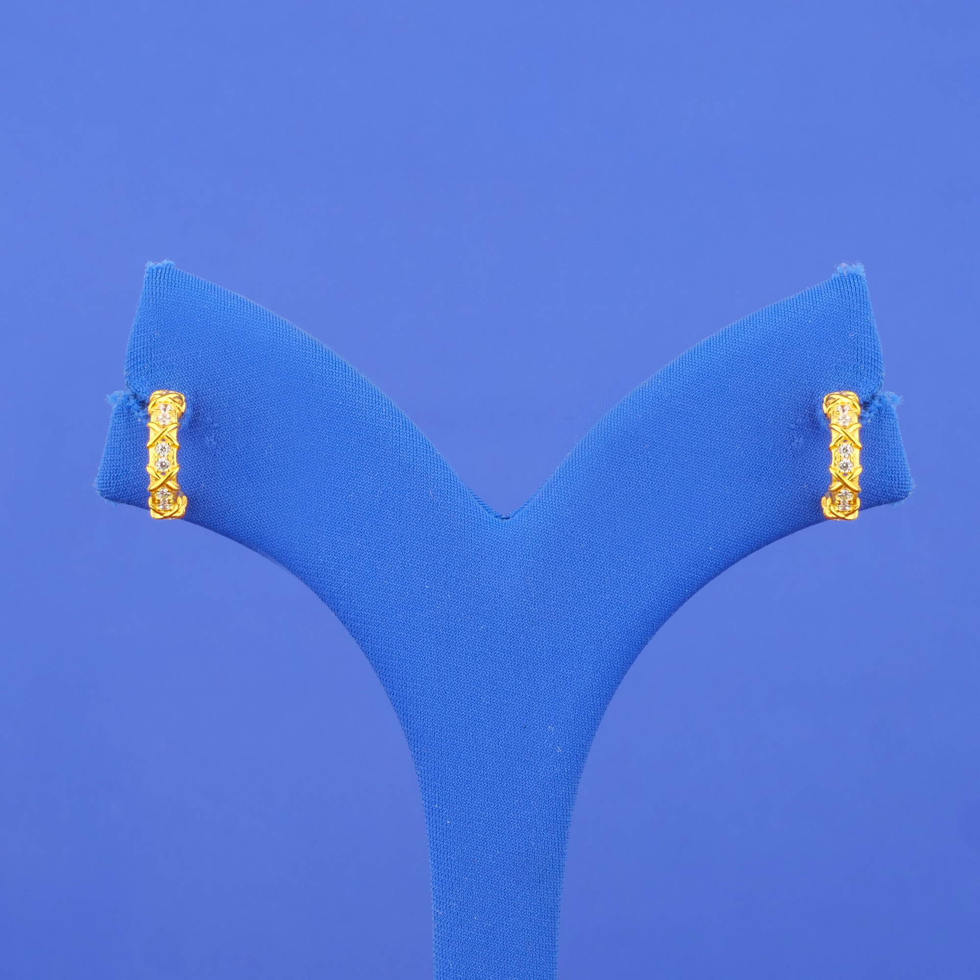 22K 'Fancy' Gold Cubic Zirconia Earrings