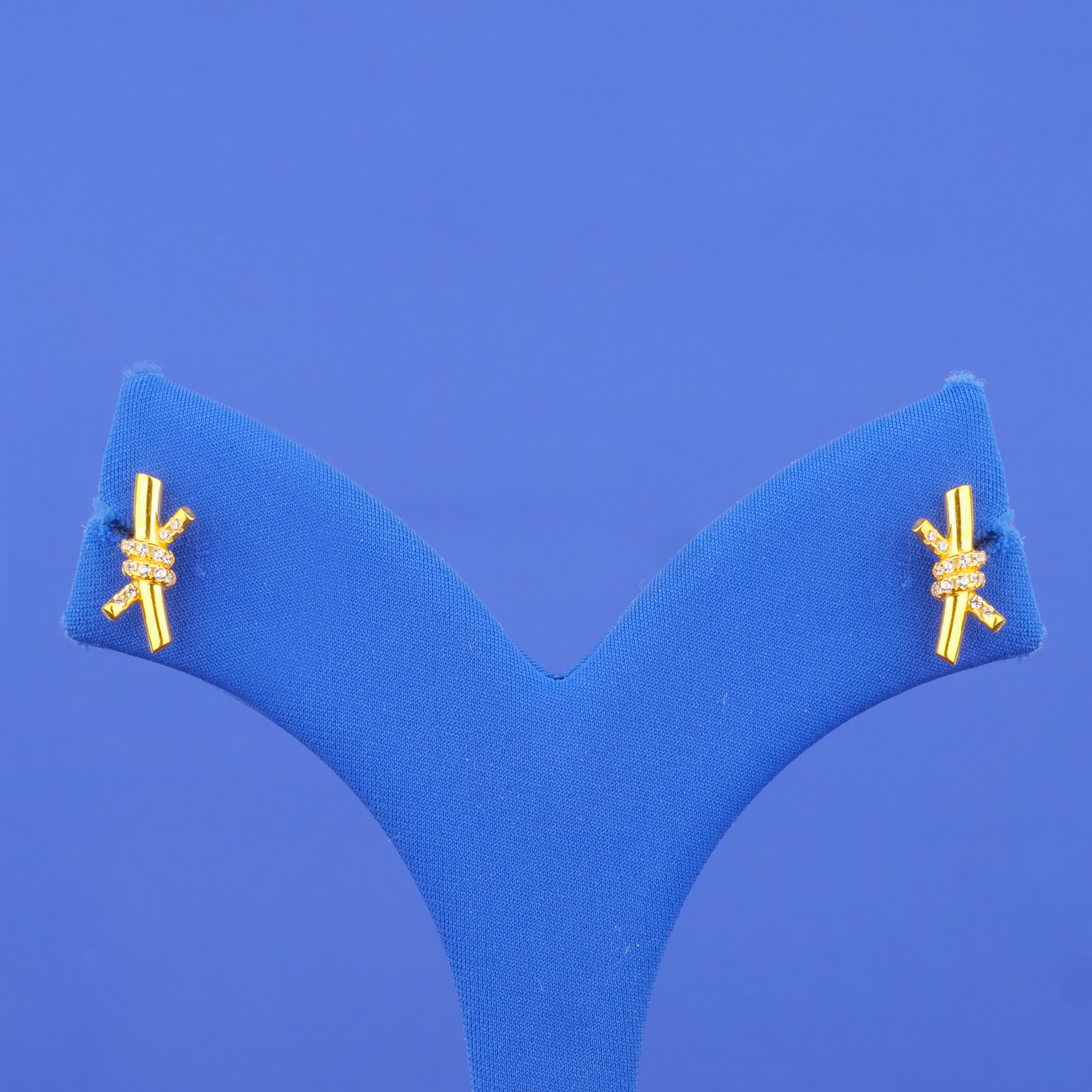 22K Gold Cubic Zirconia 'Knot' Earrings