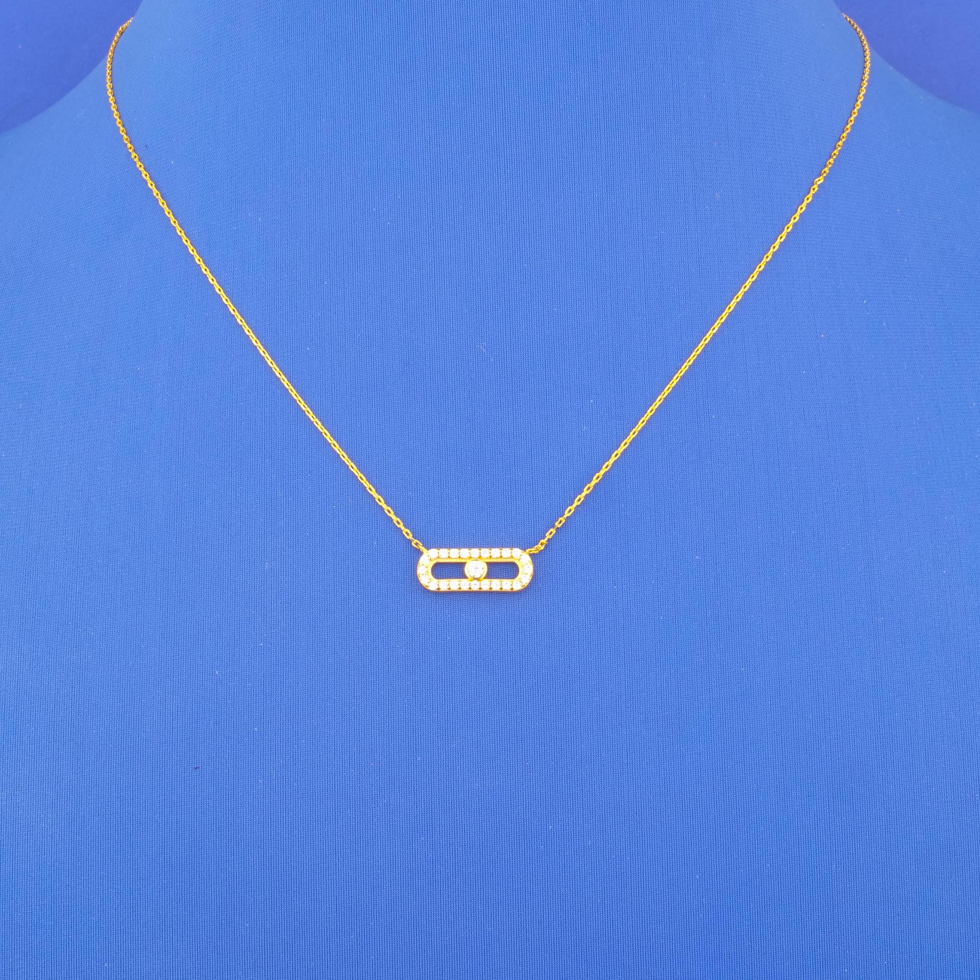 22K Gold Cubic Zirconia Necklace