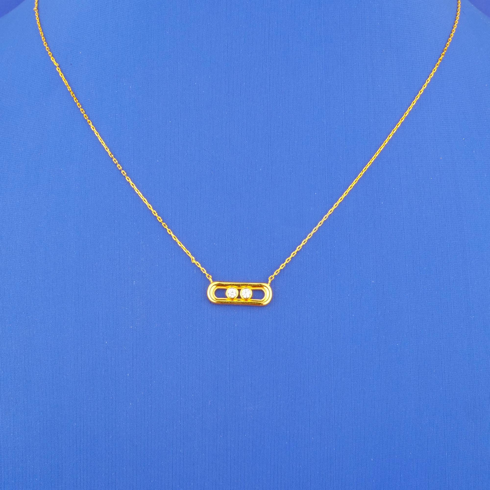 22K Gold Cubic Zirconia Necklace