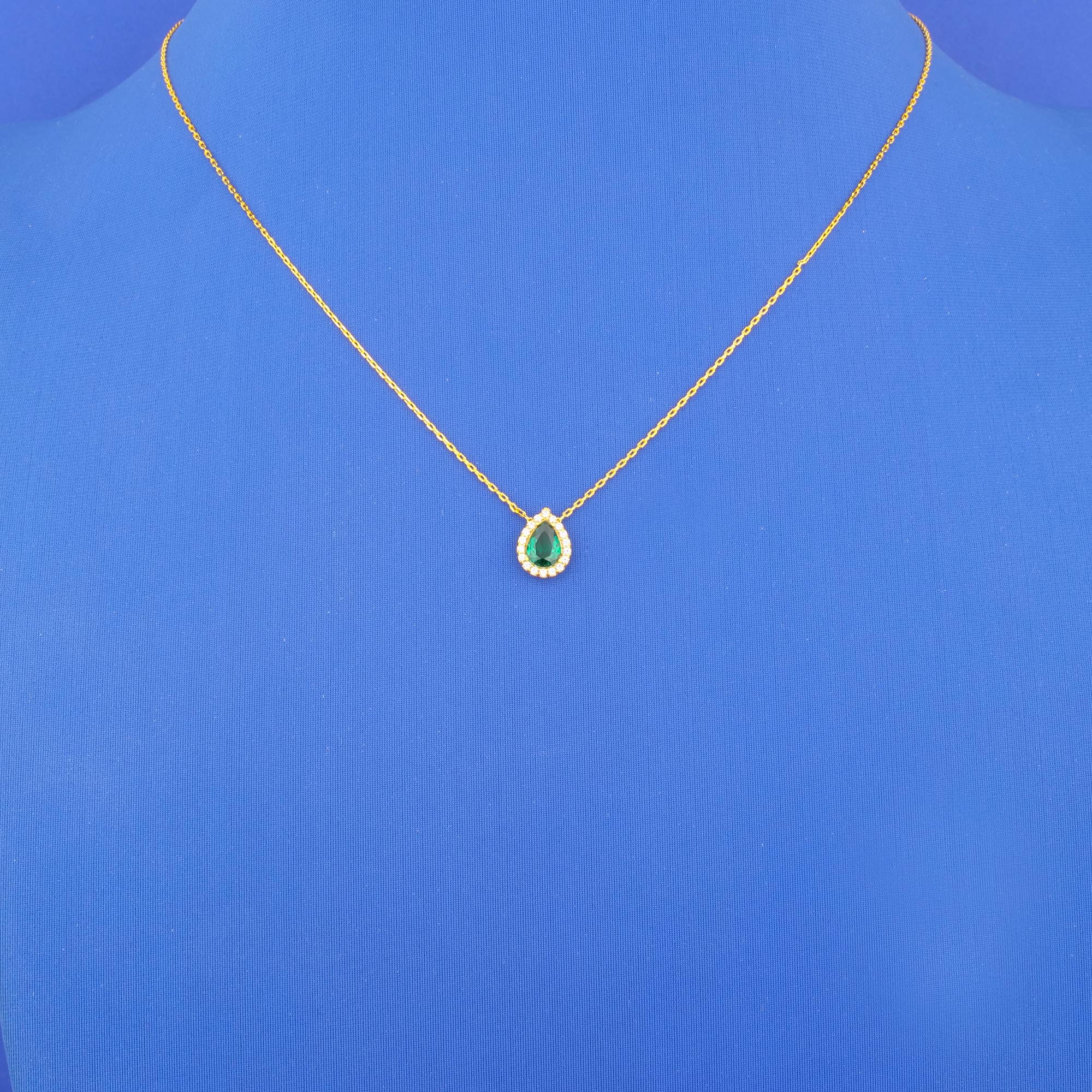 22K Gold Cubic Zirconia/Colored Stone Necklace