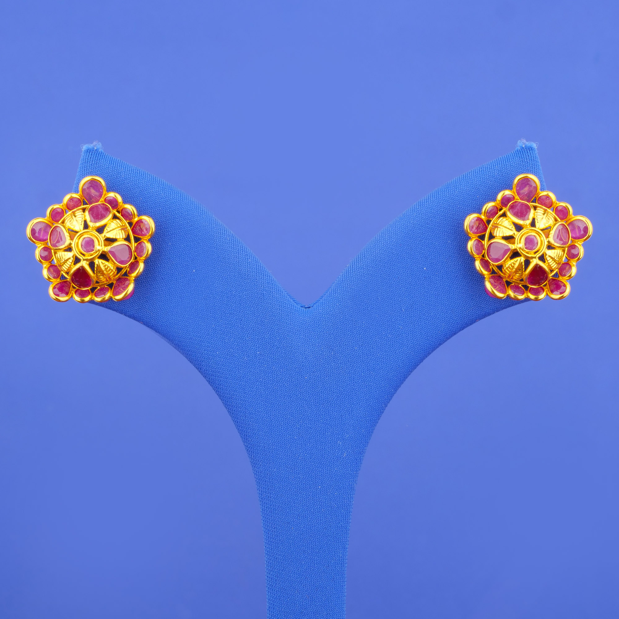 22K Gold Ruby Earrings