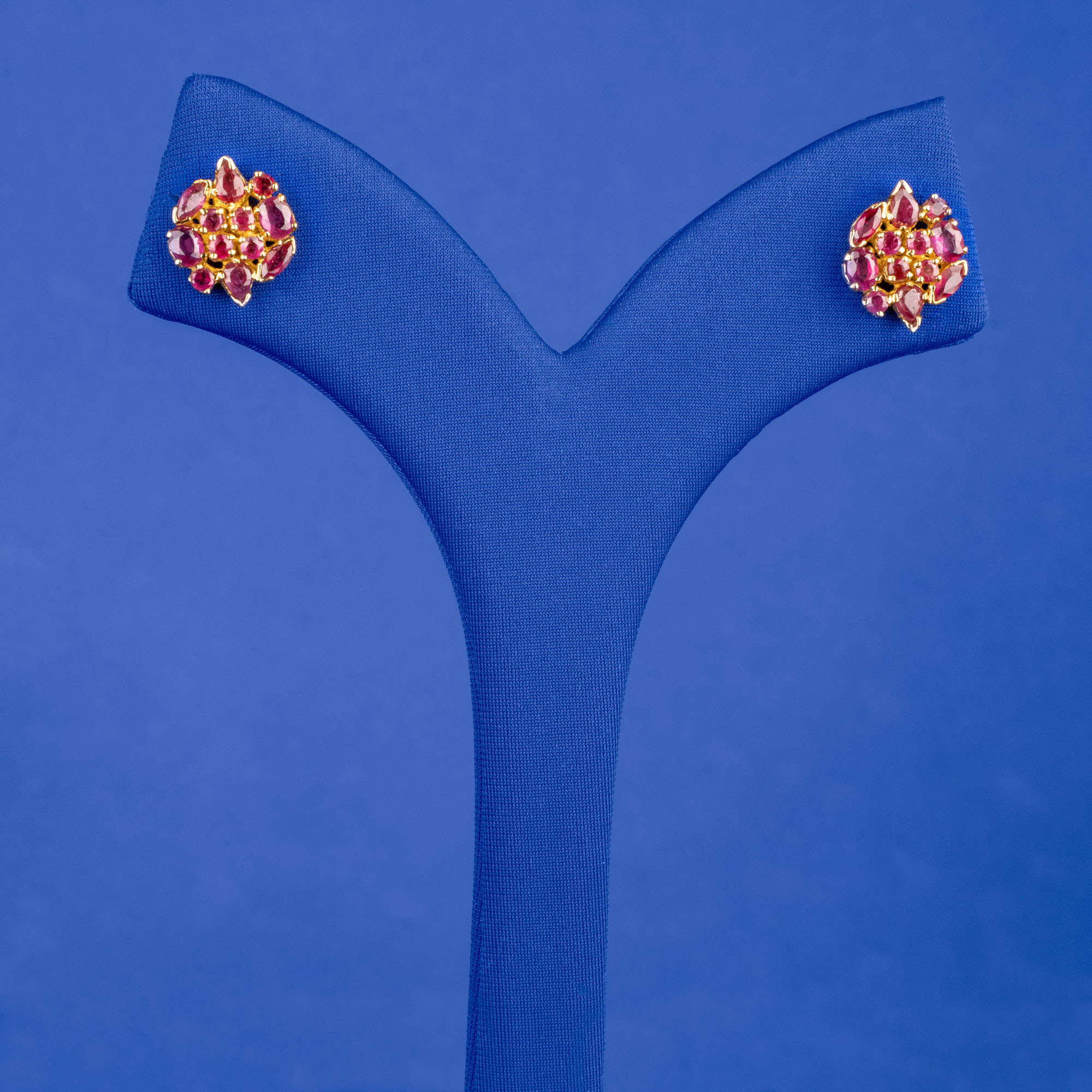 Glamorous 22K Gold Handmade Ruby Earrings