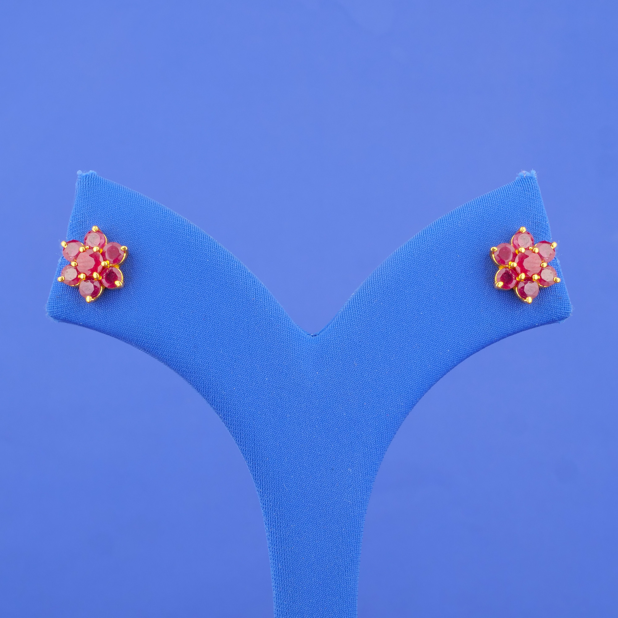 Twenty-Two Karat Gold Ruby Earrings