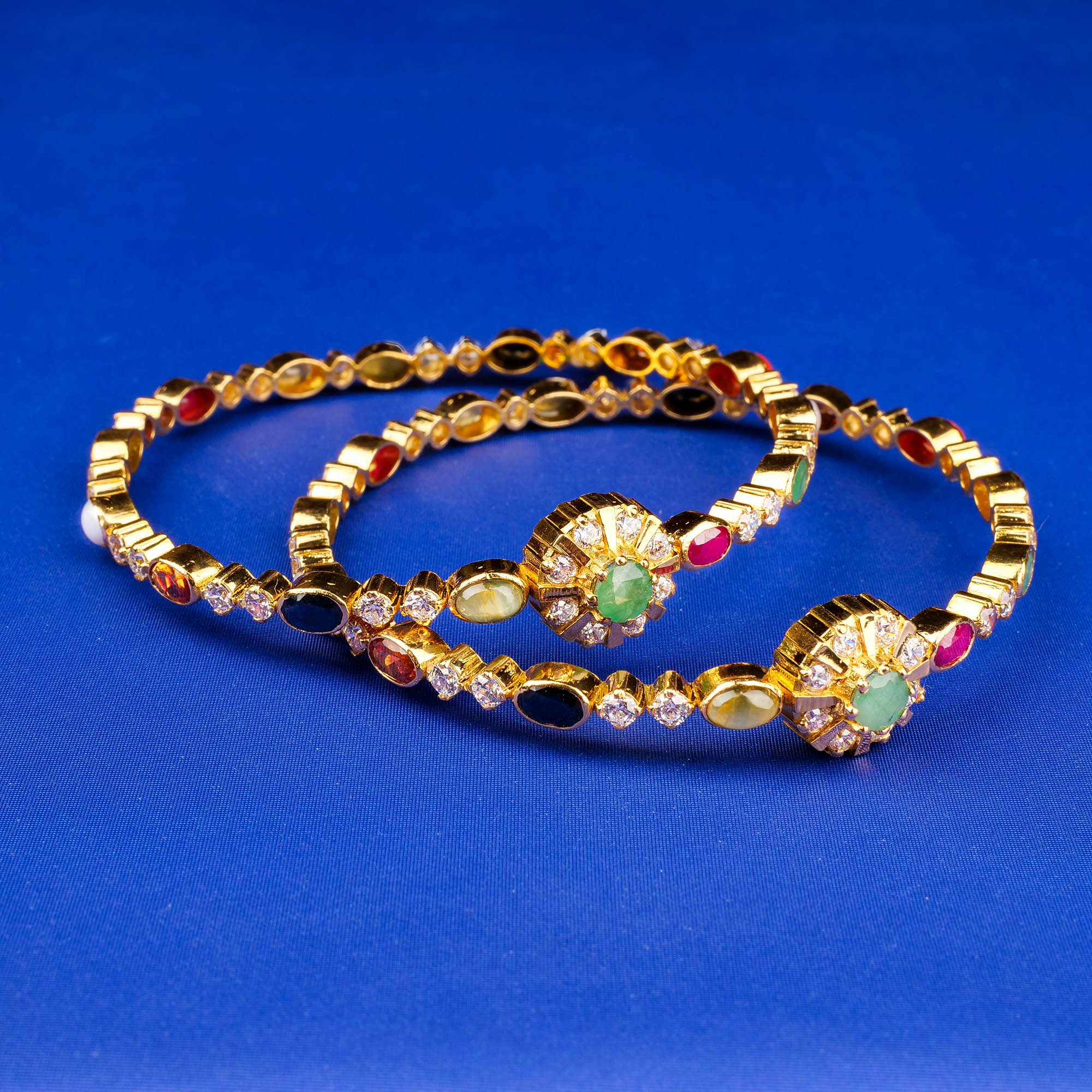 22K Gold Navratna Bangles