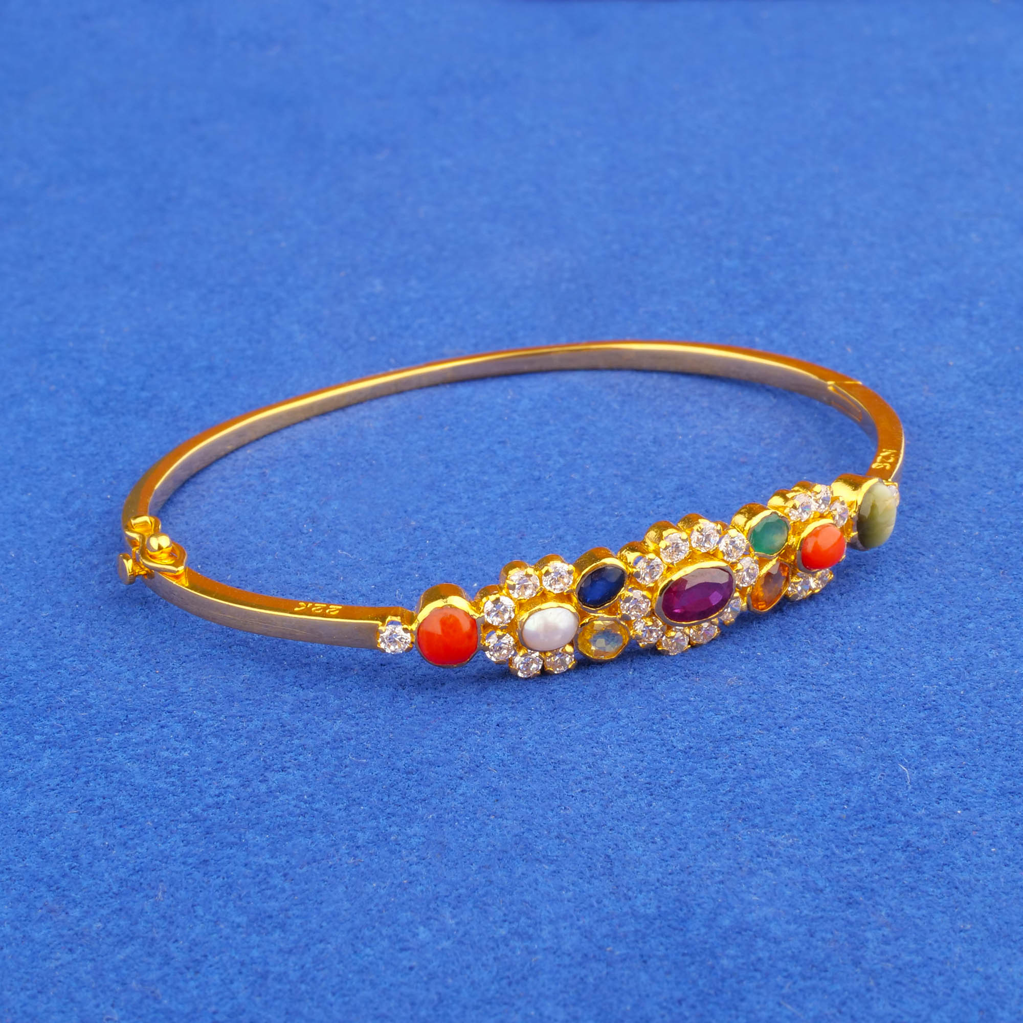 22K Gold Navratna Bangle/Bracelet