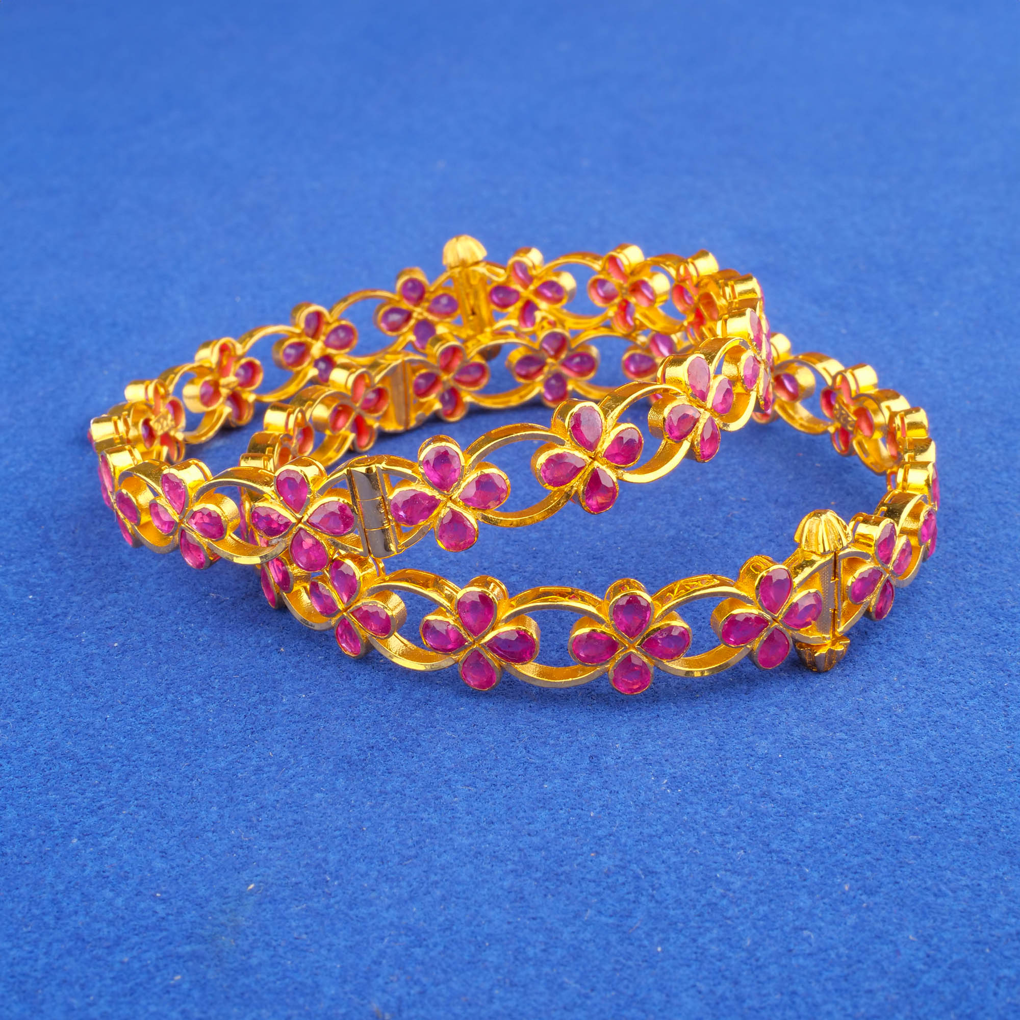 22K Gold Ruby Bangles