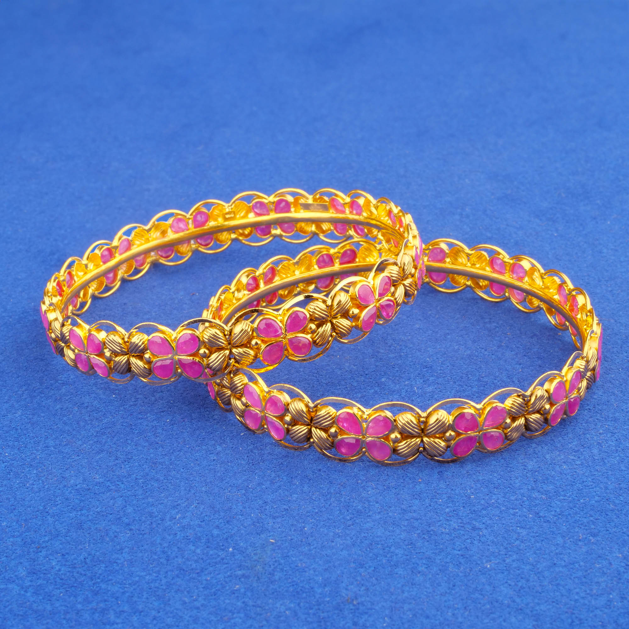 22K Gold Ruby Bangles