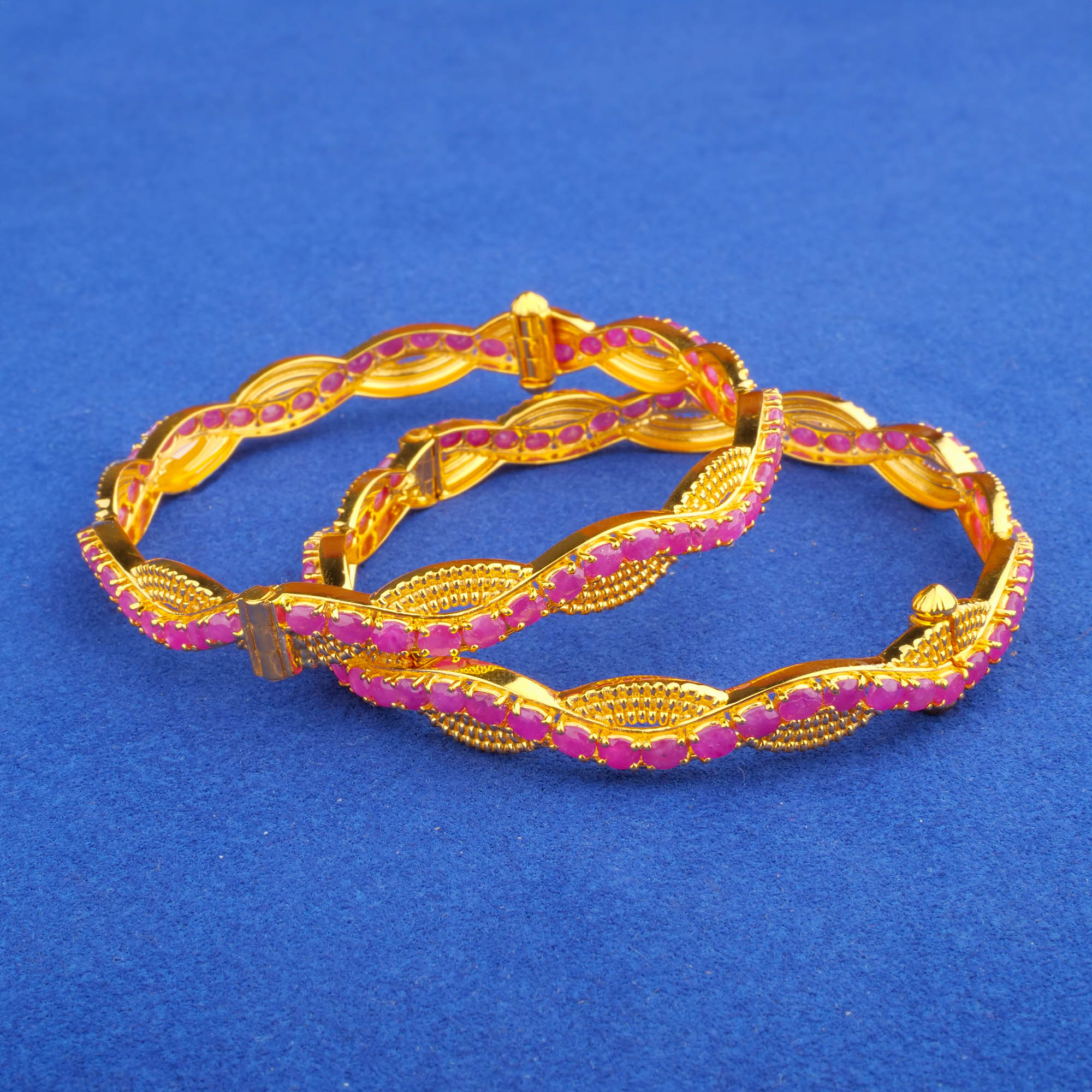 22K Gold Ruby Bangles