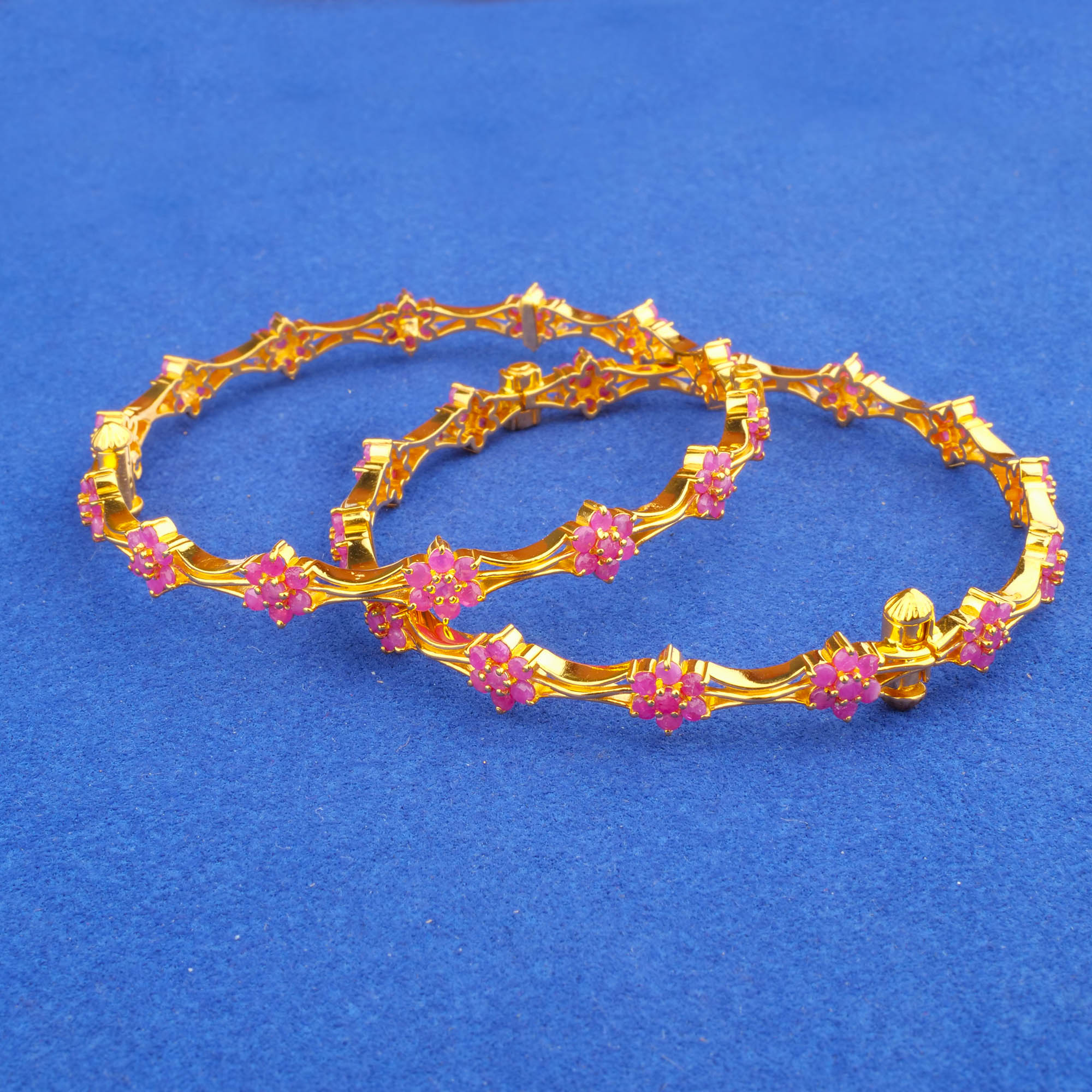 22K Gold Ruby Bangles