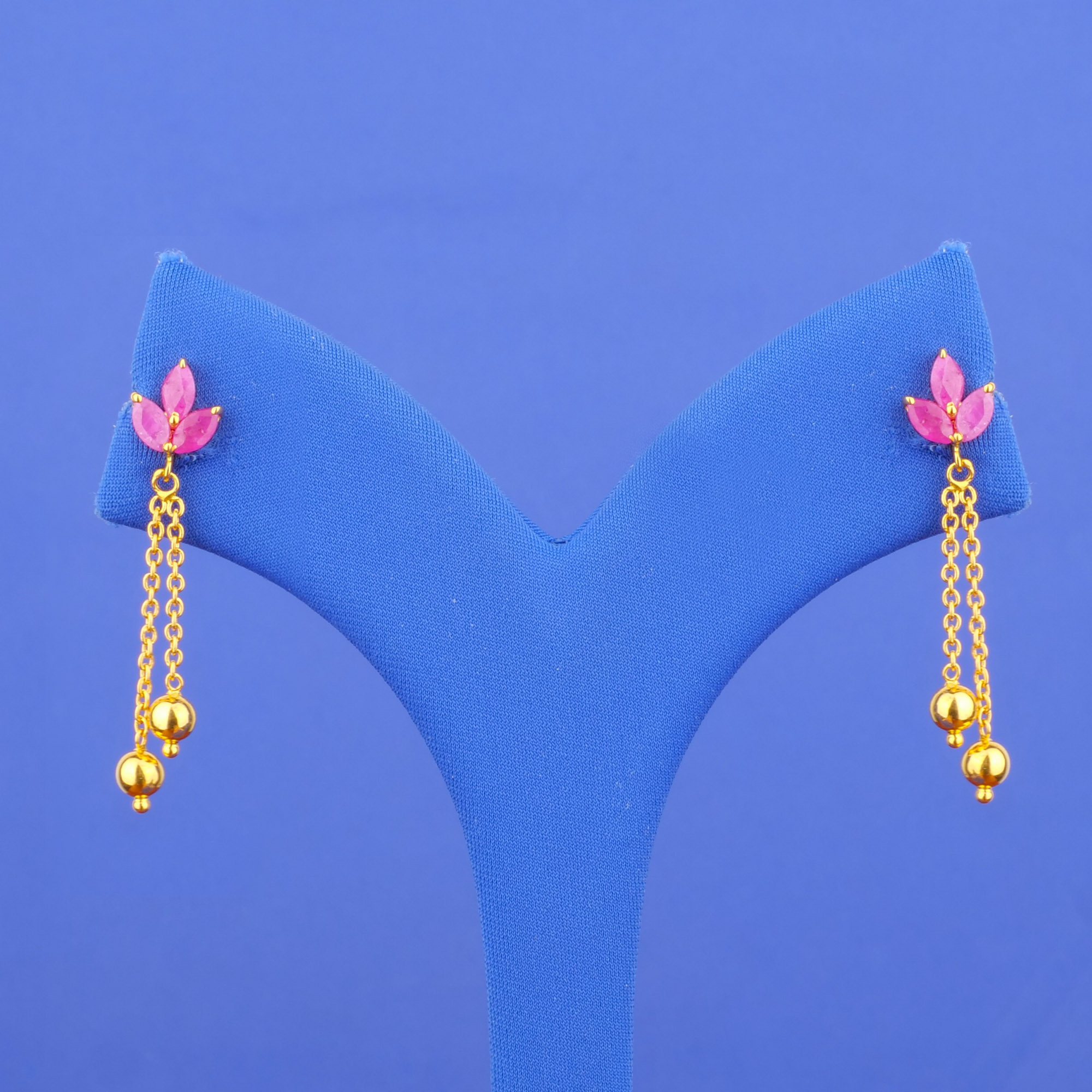 22K Gold Ruby Earrings