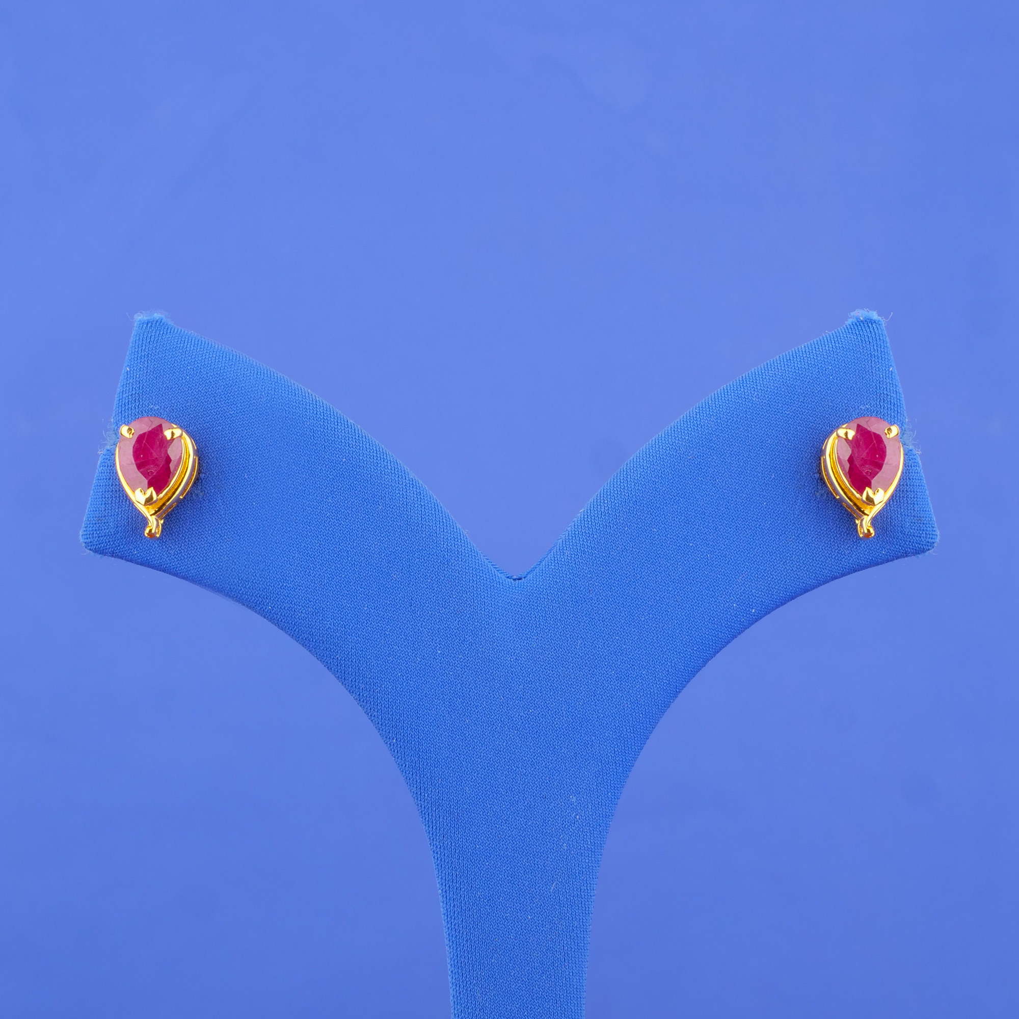 Twenty-Two Karat Gold Ruby Earrings