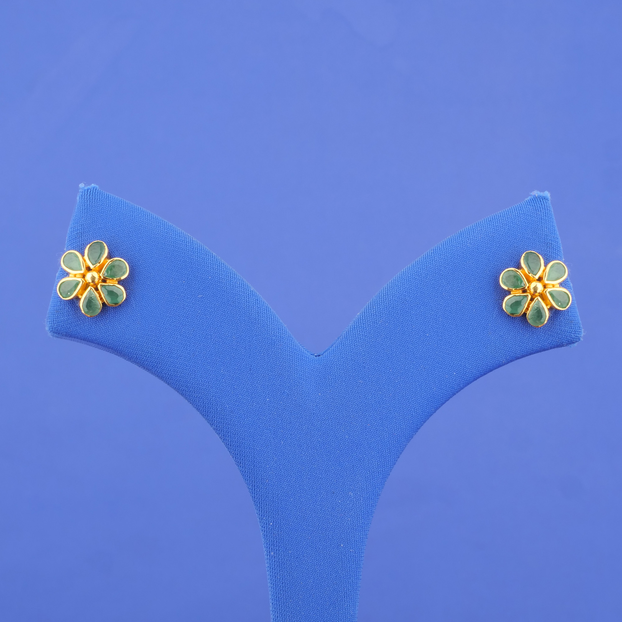 Twenty-Two Karat Gold Emerald Earrings