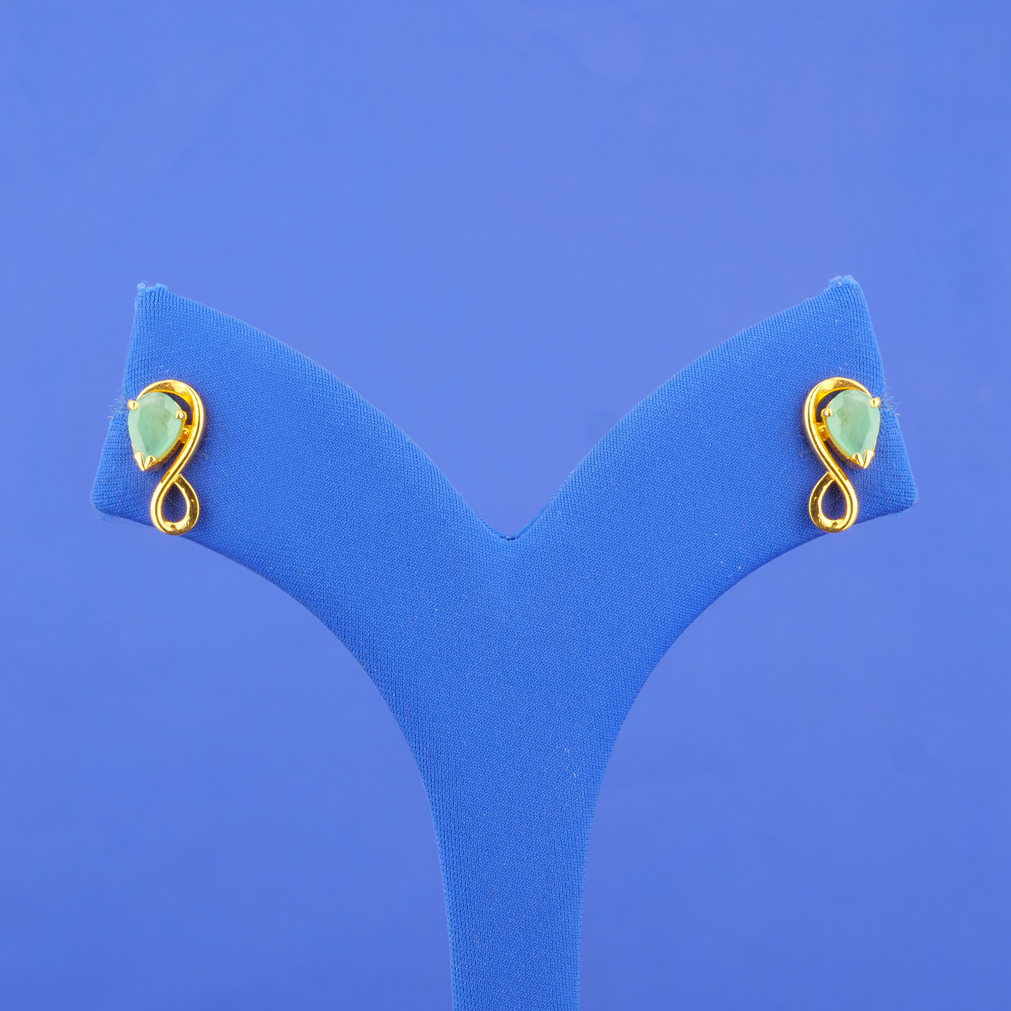 Twenty-Two Karat Gold Emerald Earrings