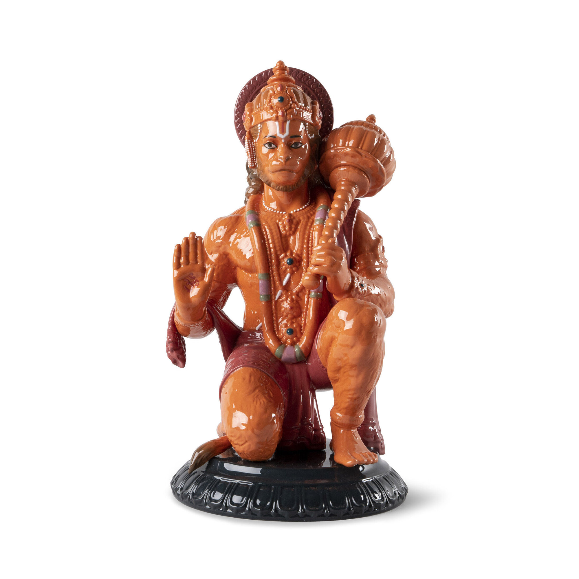 Hanuman - orange. A piece that represents Hanuman, Lord of the Monkeys, a venerated figure in Indian tradition.