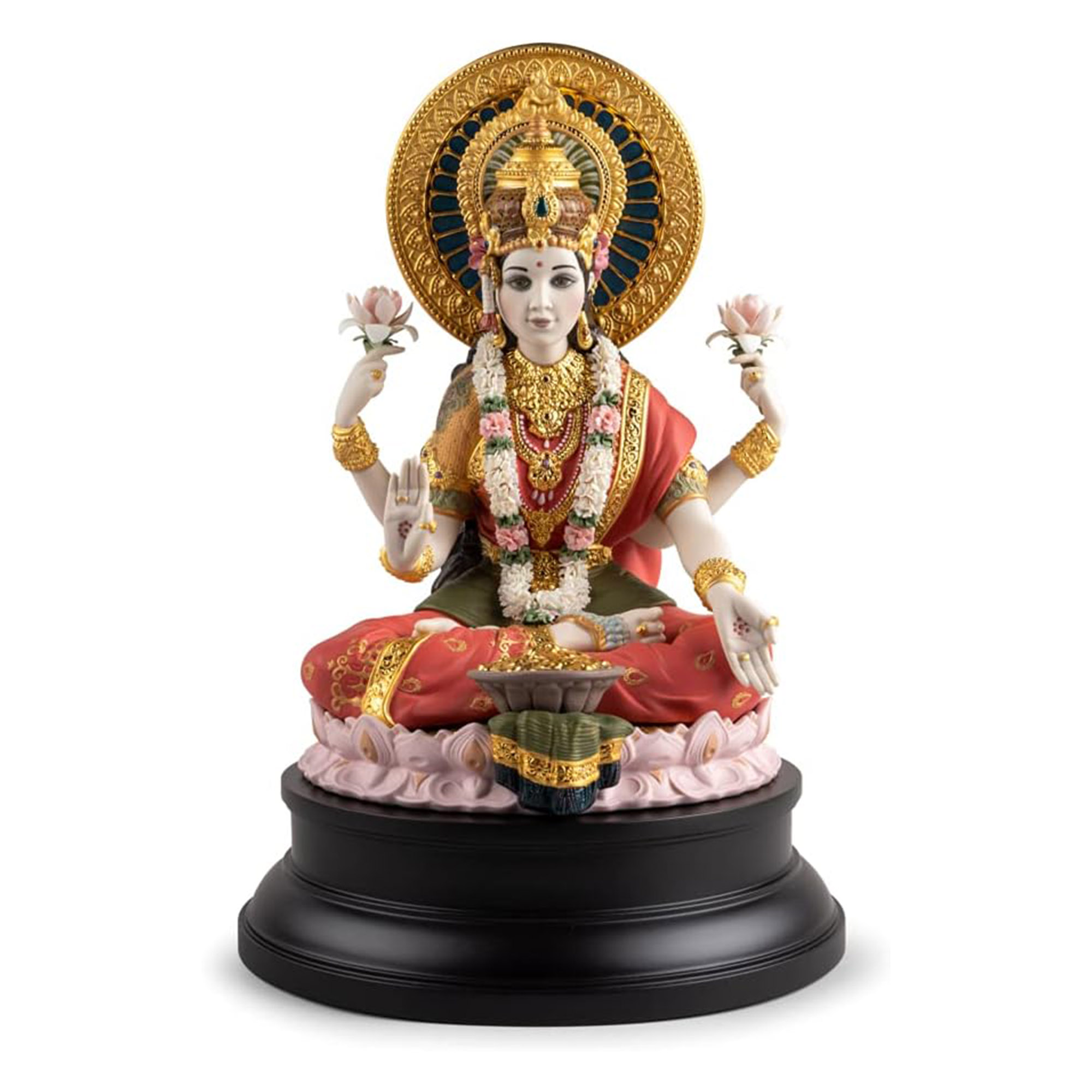 Goddess Lakshmi, the Hindu deity of wealth and good fortune.