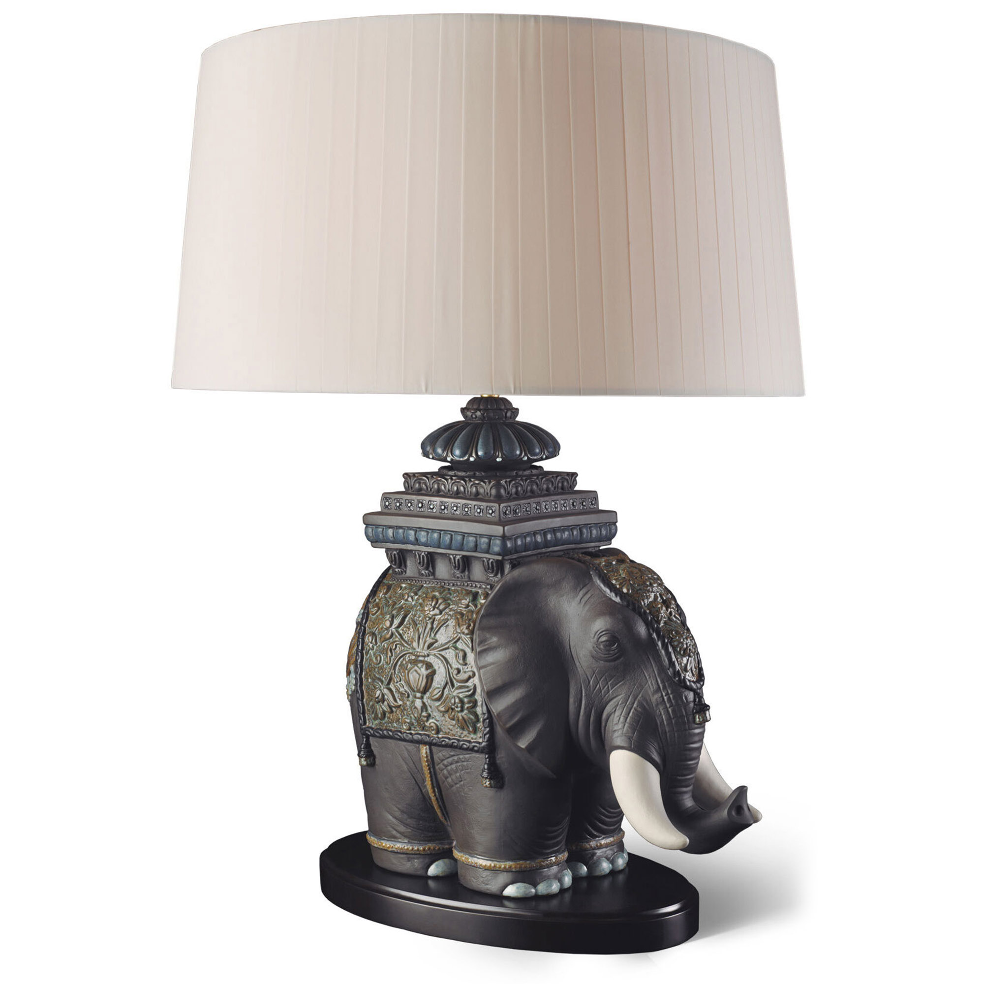 The Siamese Elephant Table Lamp, designed by Antonio Ballester, combines functionality with beauty and sculptural perfection.