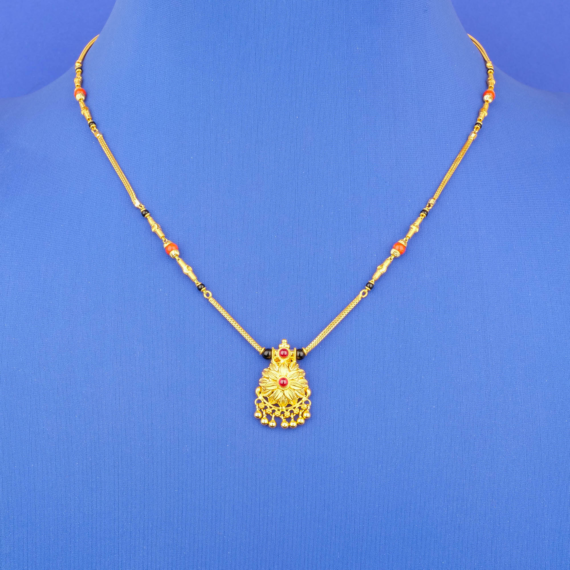 22k Gold and Coral Mangalsutra Necklace