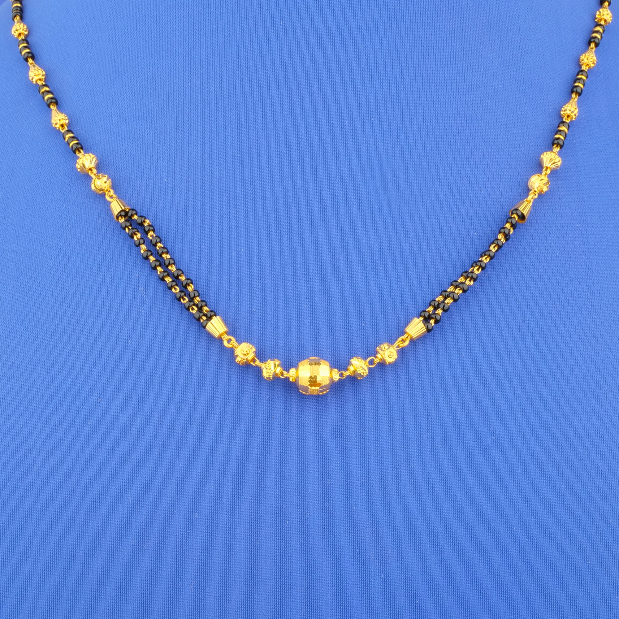 Twenty-Two Karat Gold Mangalsutra Blackbead Necklace