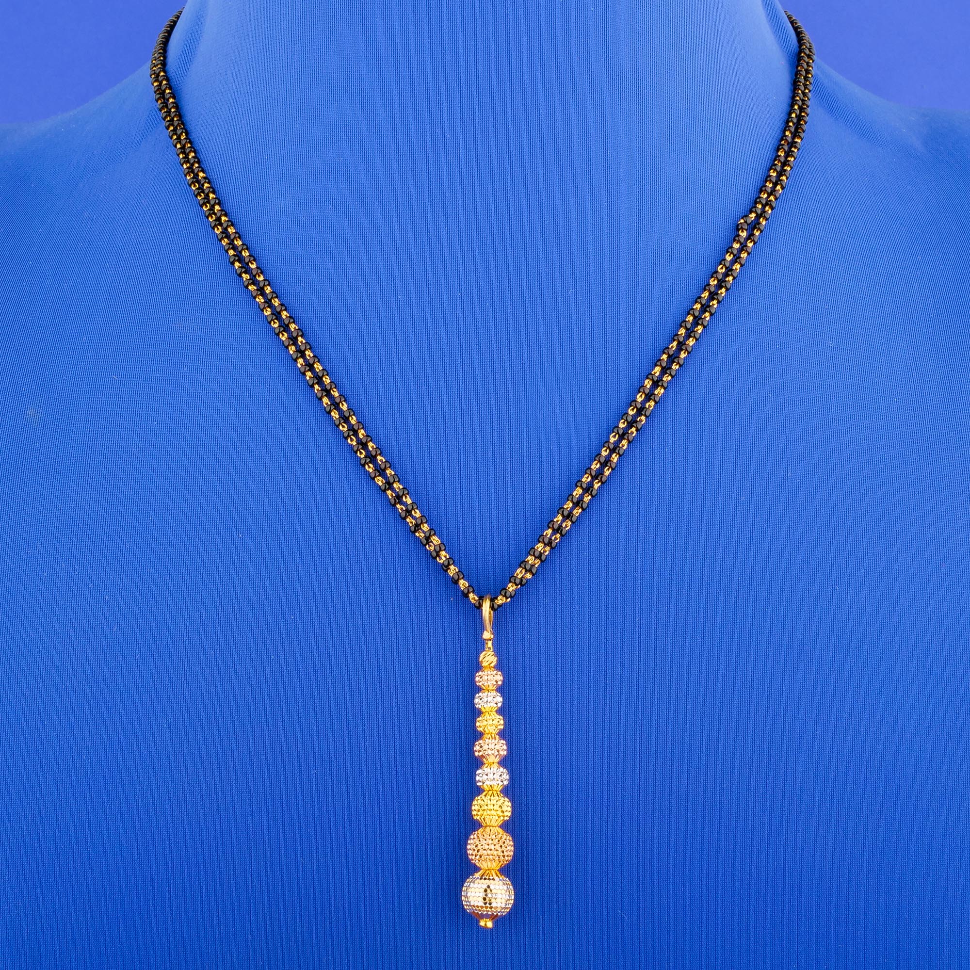 22K Tri-Color Gold Mangalsutra Necklace