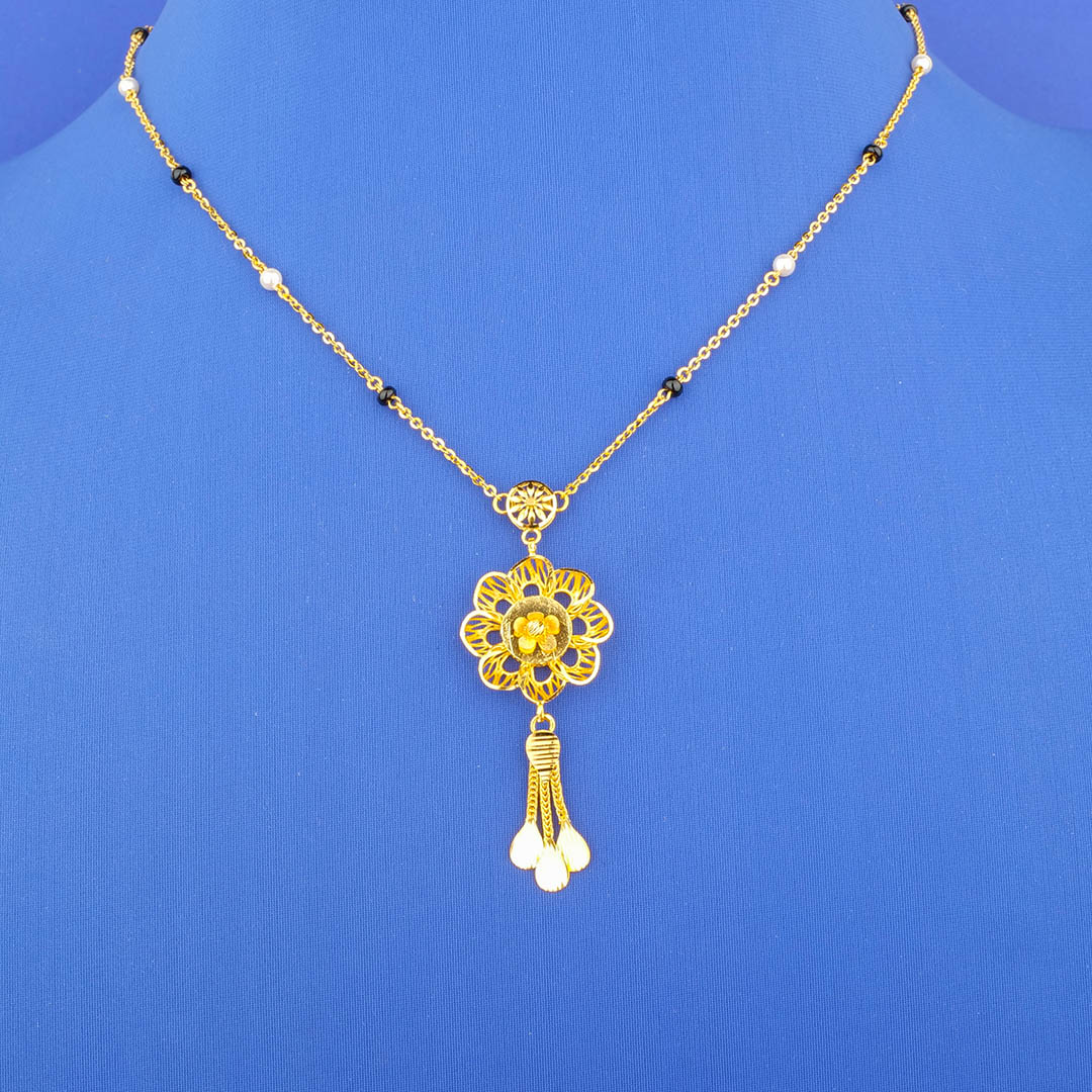 Twenty-Two Karat Gold Pearl Mangalsutra Necklace