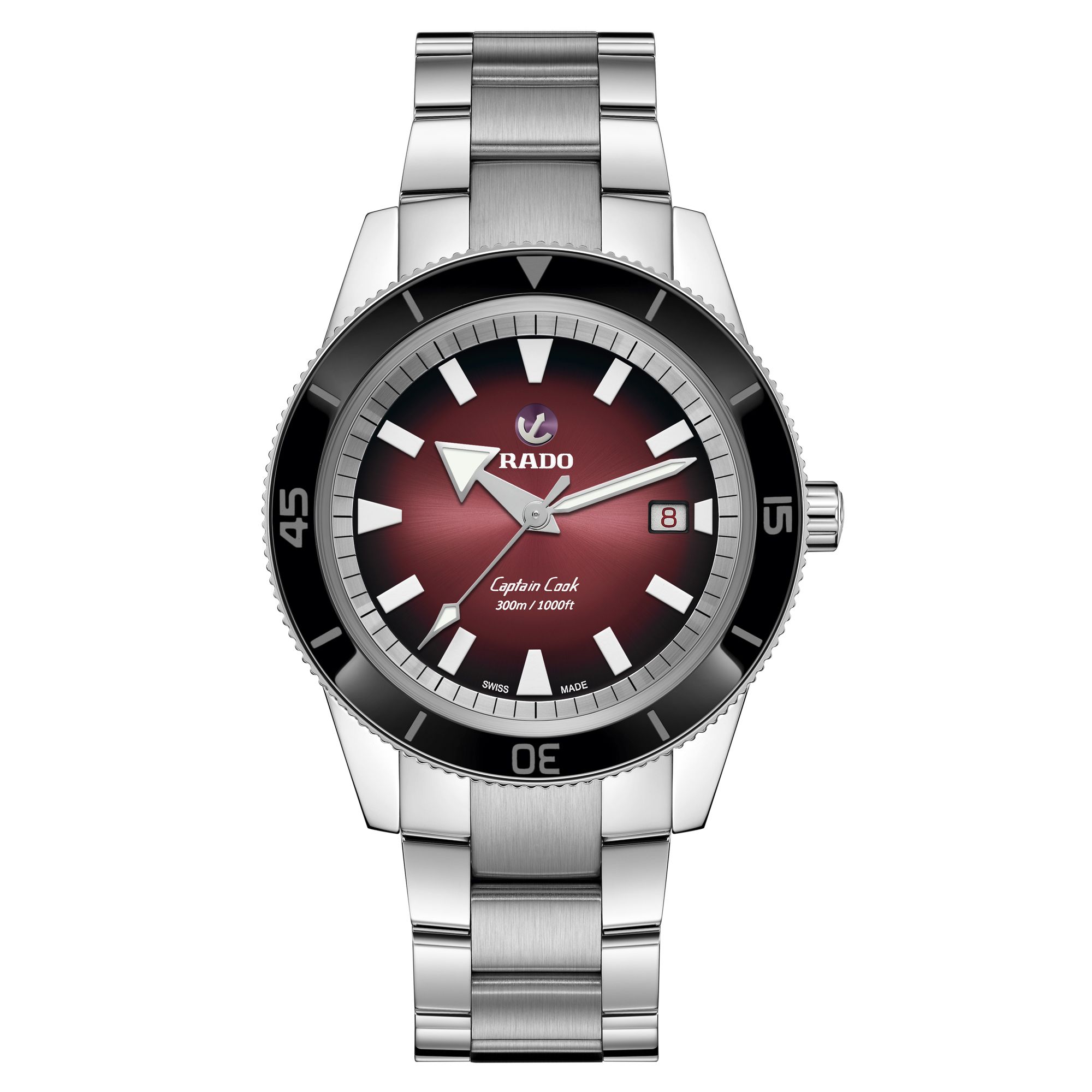 Rado Captain Cook Automatic Red Dial Stainless Steel