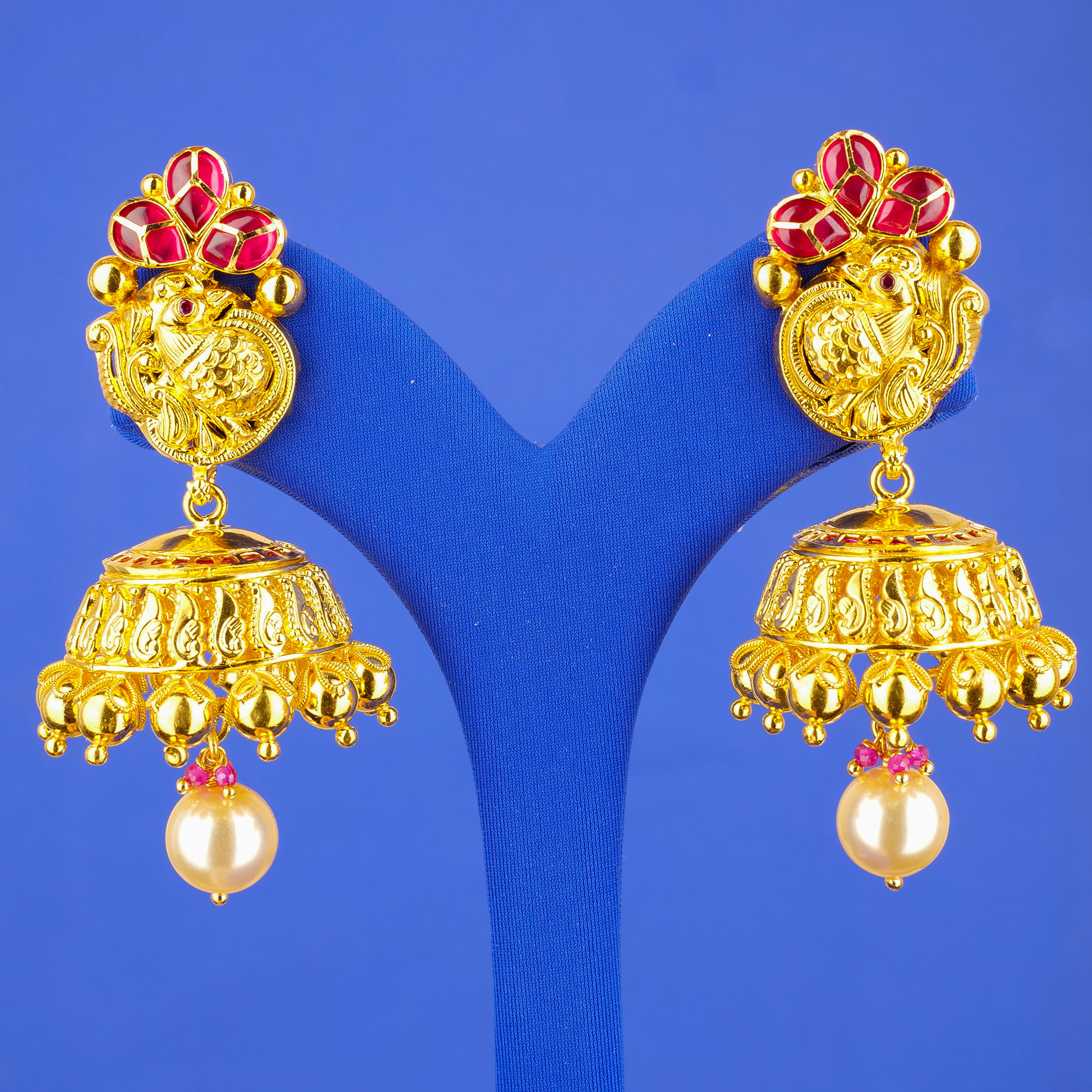 22K 'Antique' Gold 'Jhumka' Earrings