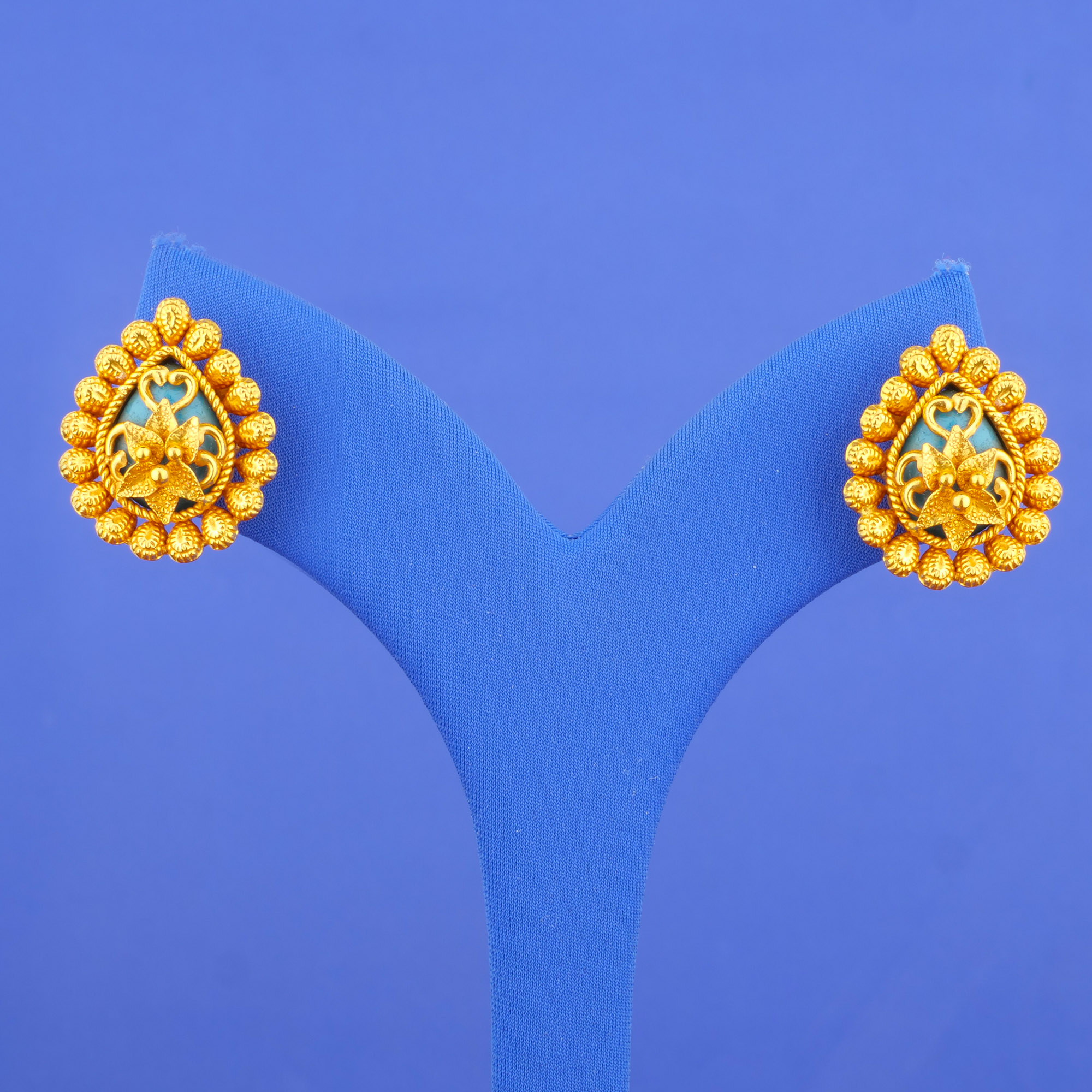 22K 'Antique' Turquoise Earrings