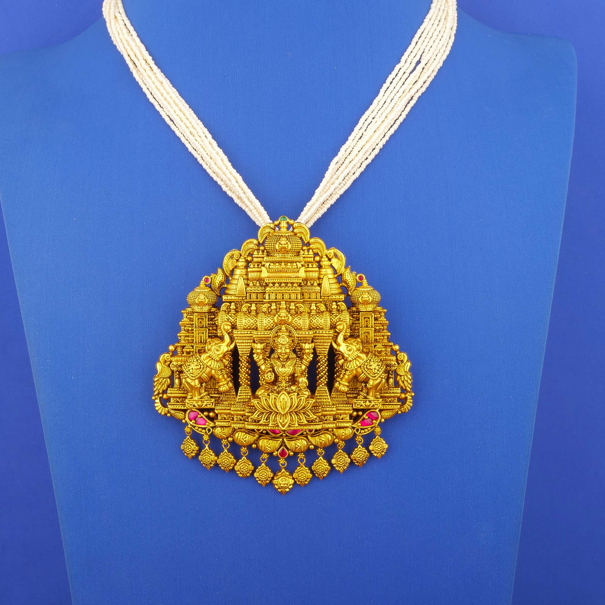 22K 'Antique' Gold Lakshmi Pendant